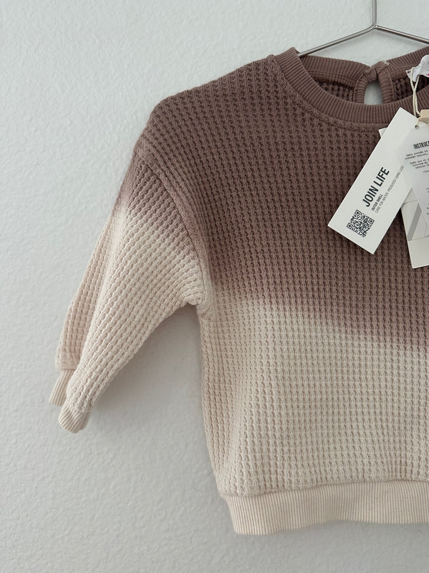 Zara waffle color block sweatshirt |3/6