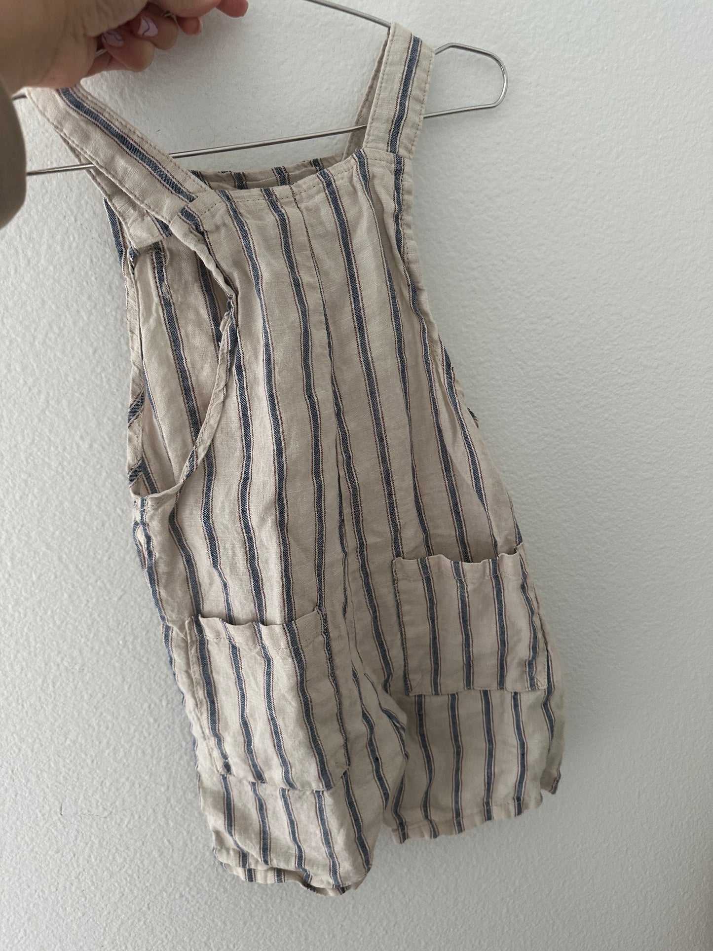 Zara striped shortalls || 2/3