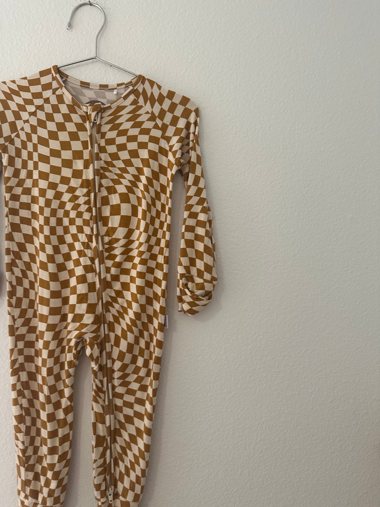 Brixton Phoenix wavy checker bamboo zip romper || 12/18