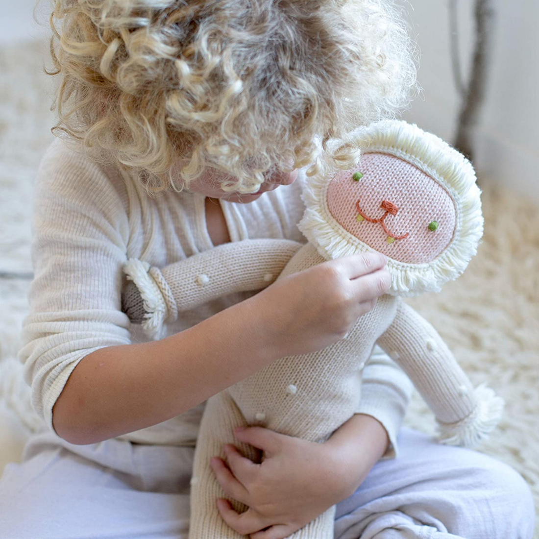 Blabla kids knit doll yeti furry