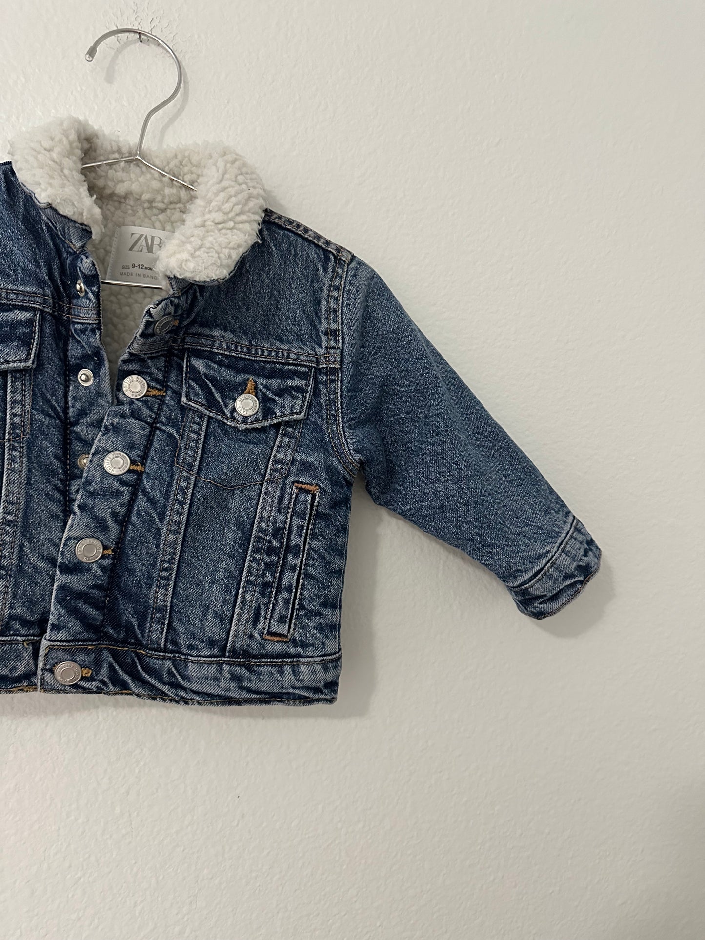 Zara Sherpa lined denim jacket (9/12)