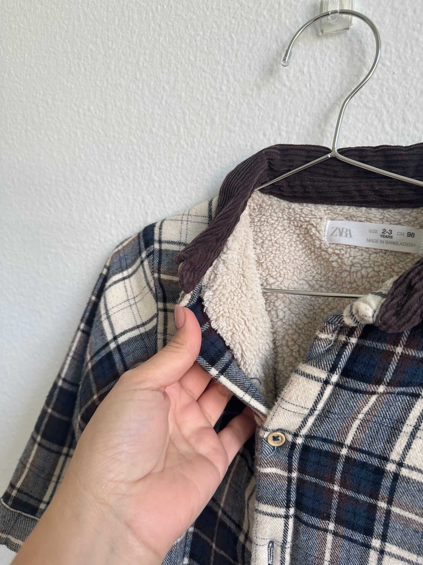 Zara Sherpa plaid jacket (2/3T)