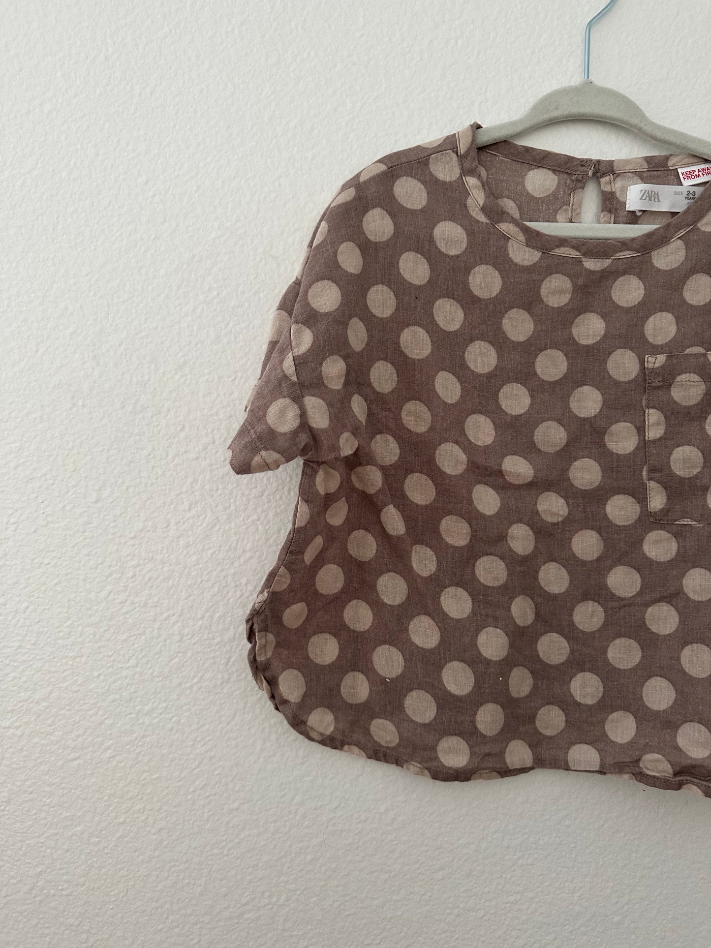 Zara linen like polka dot top ( 2/3)