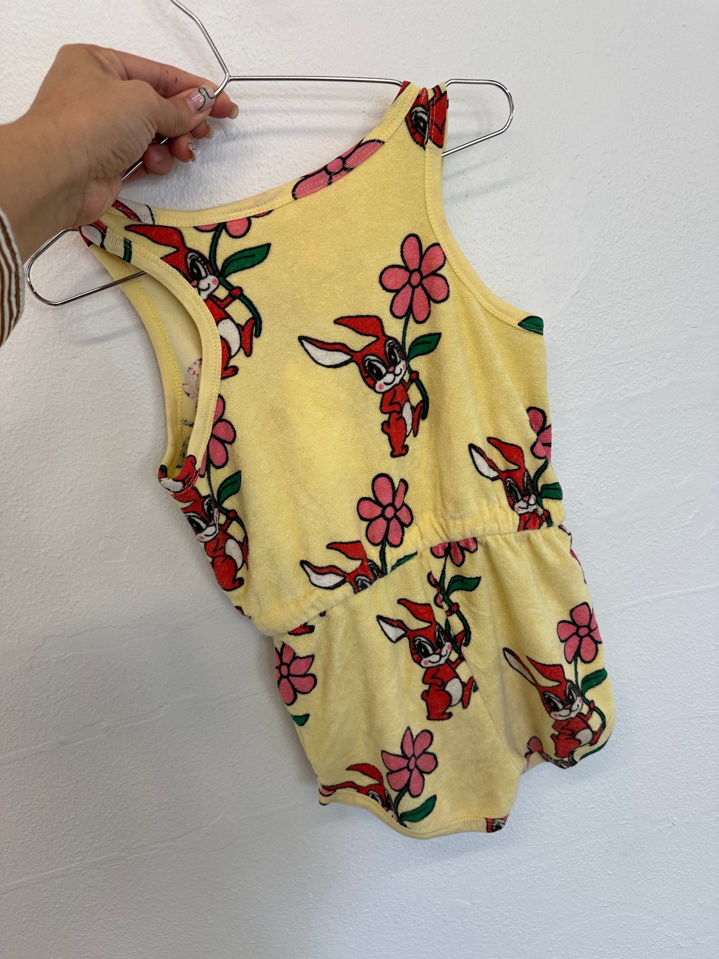 Hugo Loves Tiki terry bunny romper || 6T