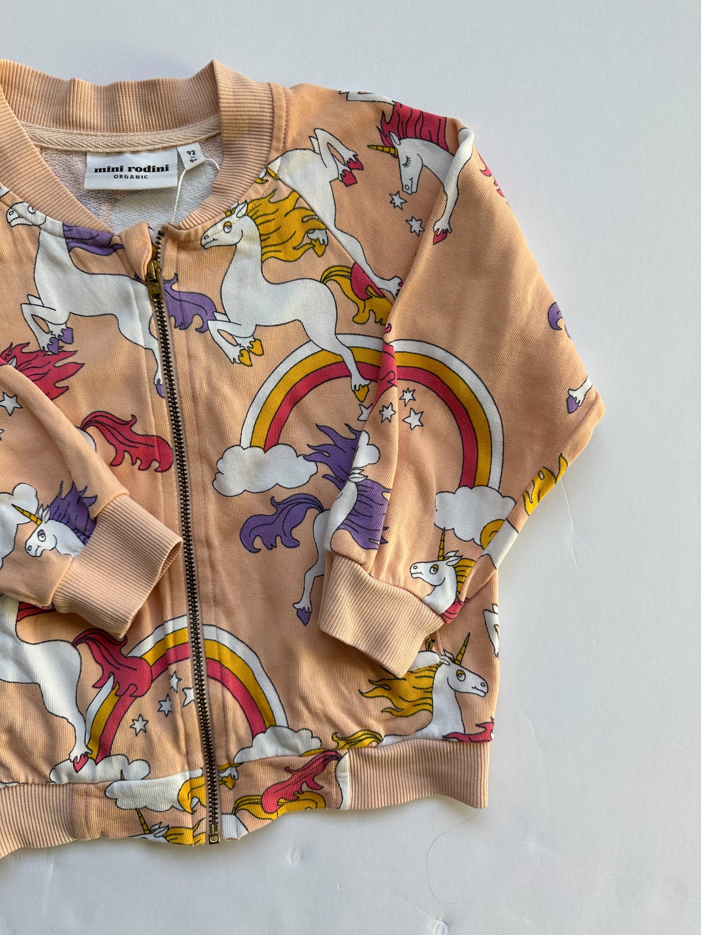 Mini Rodini peach unicorn cardigan|| 3T