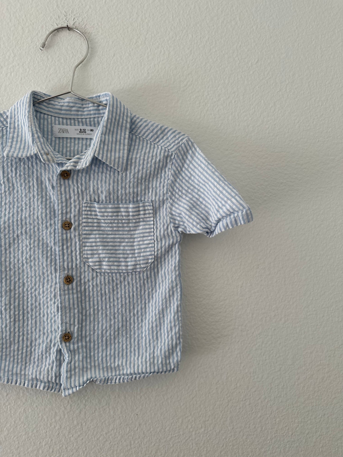 Zara striped collar shirt|| 9/12