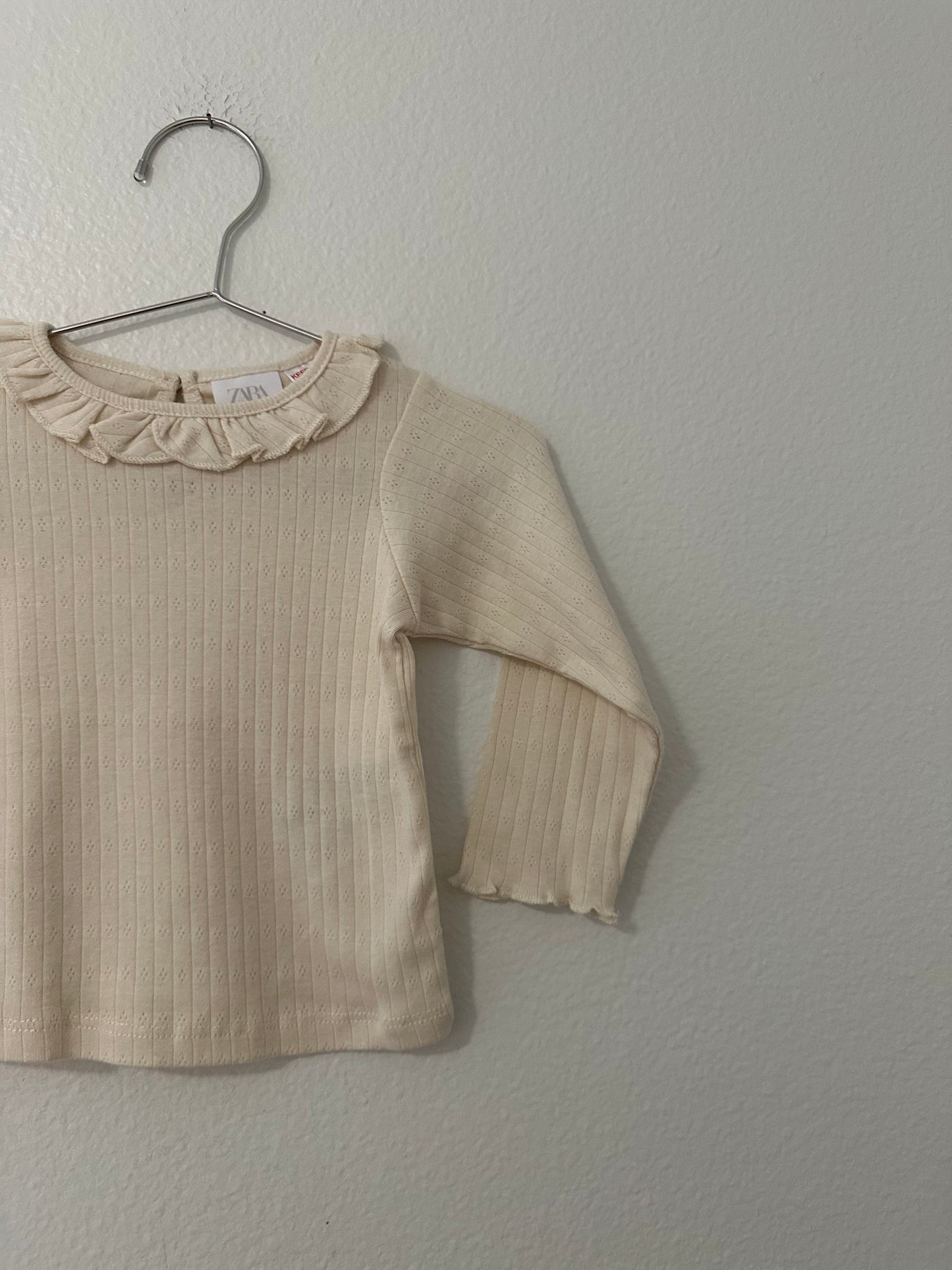 Zara ruffle collared top (6/9)
