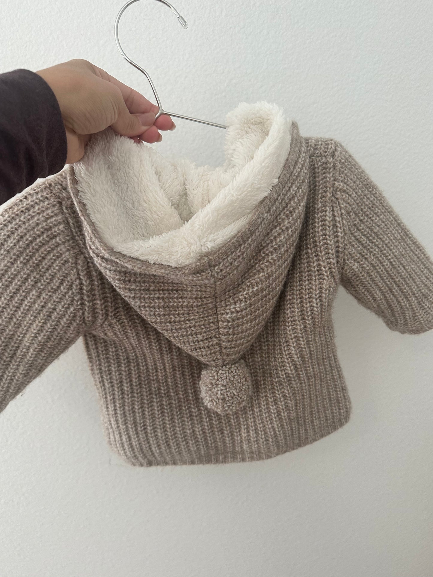 Zara Sherpa lined knit cardigan (3/6)
