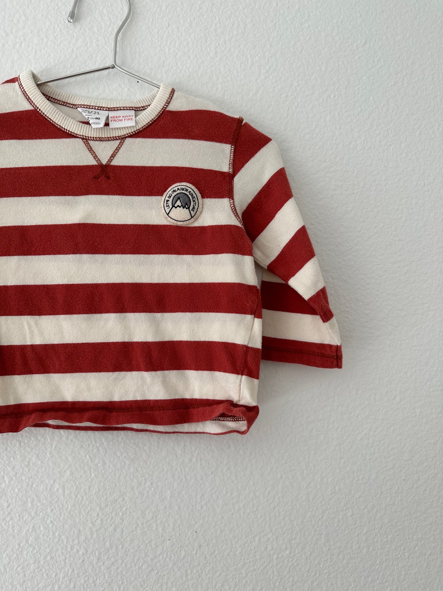 Zara red striped top (9/12)