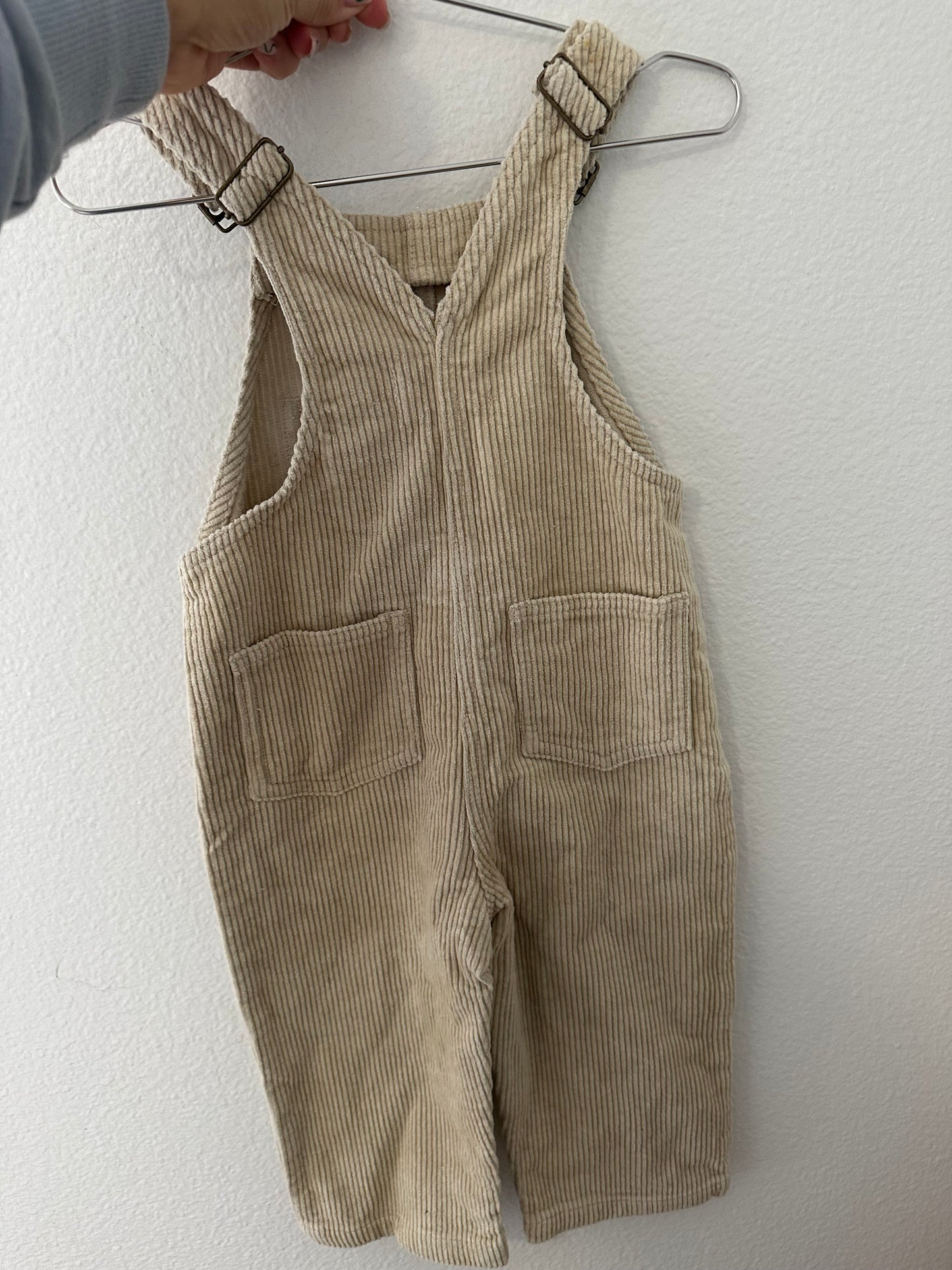 Whole the label corduroy overalls in Milky cream || 2T