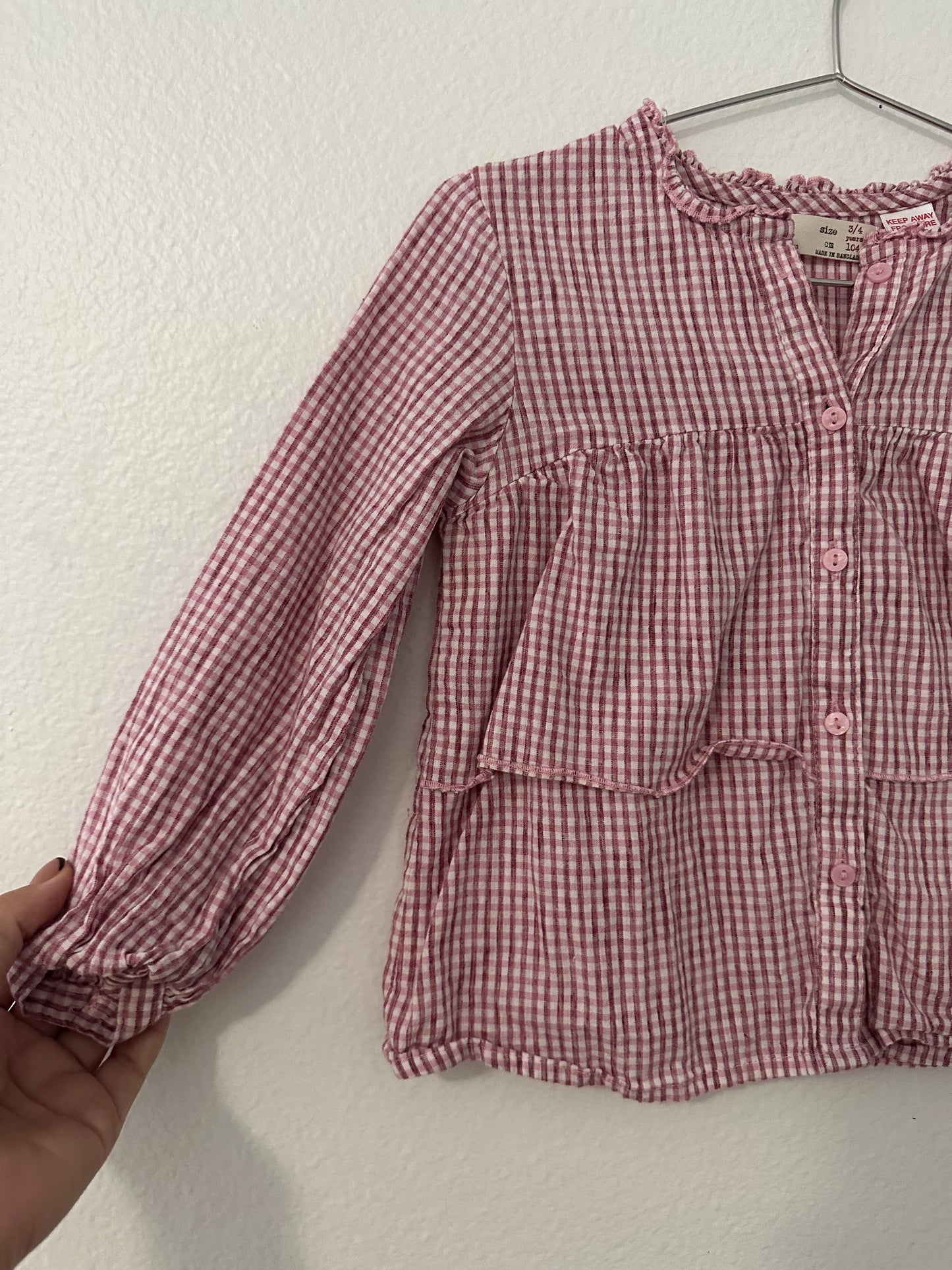 Zara gingham blouse || 3/4T