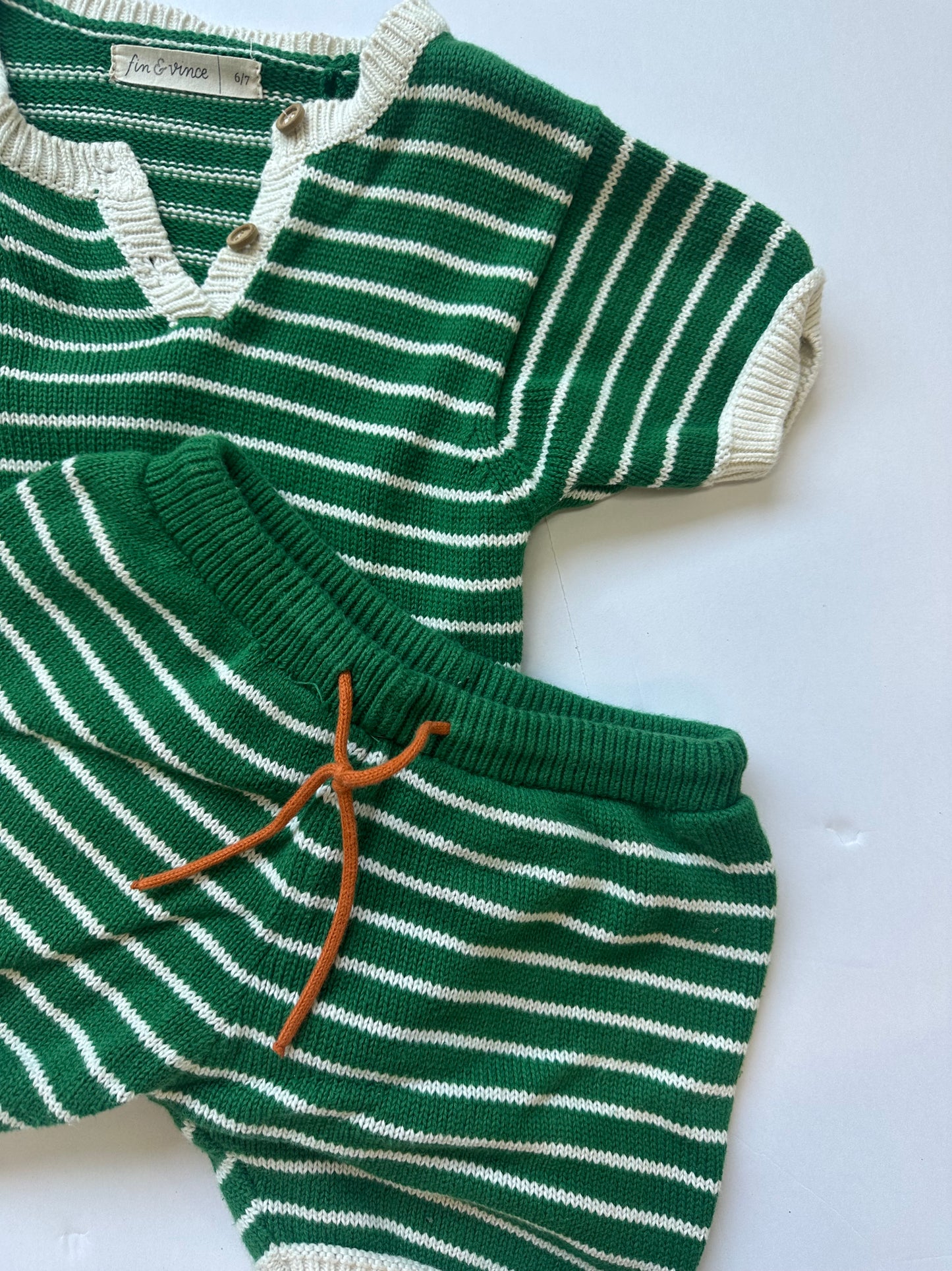 Fin & Vince knit stripe set ||6/7Y