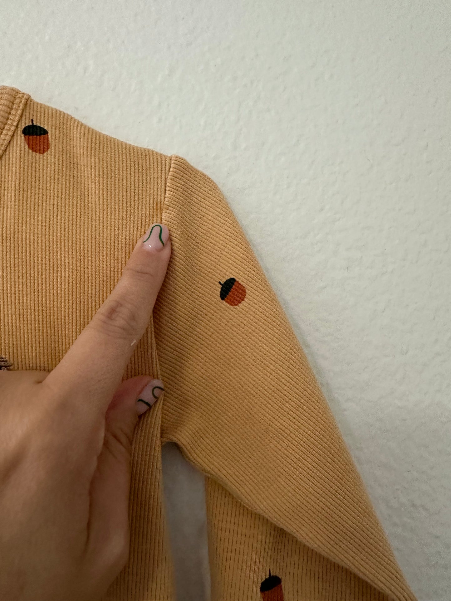 Tinycottons acorn ribbed playsuit ||12M