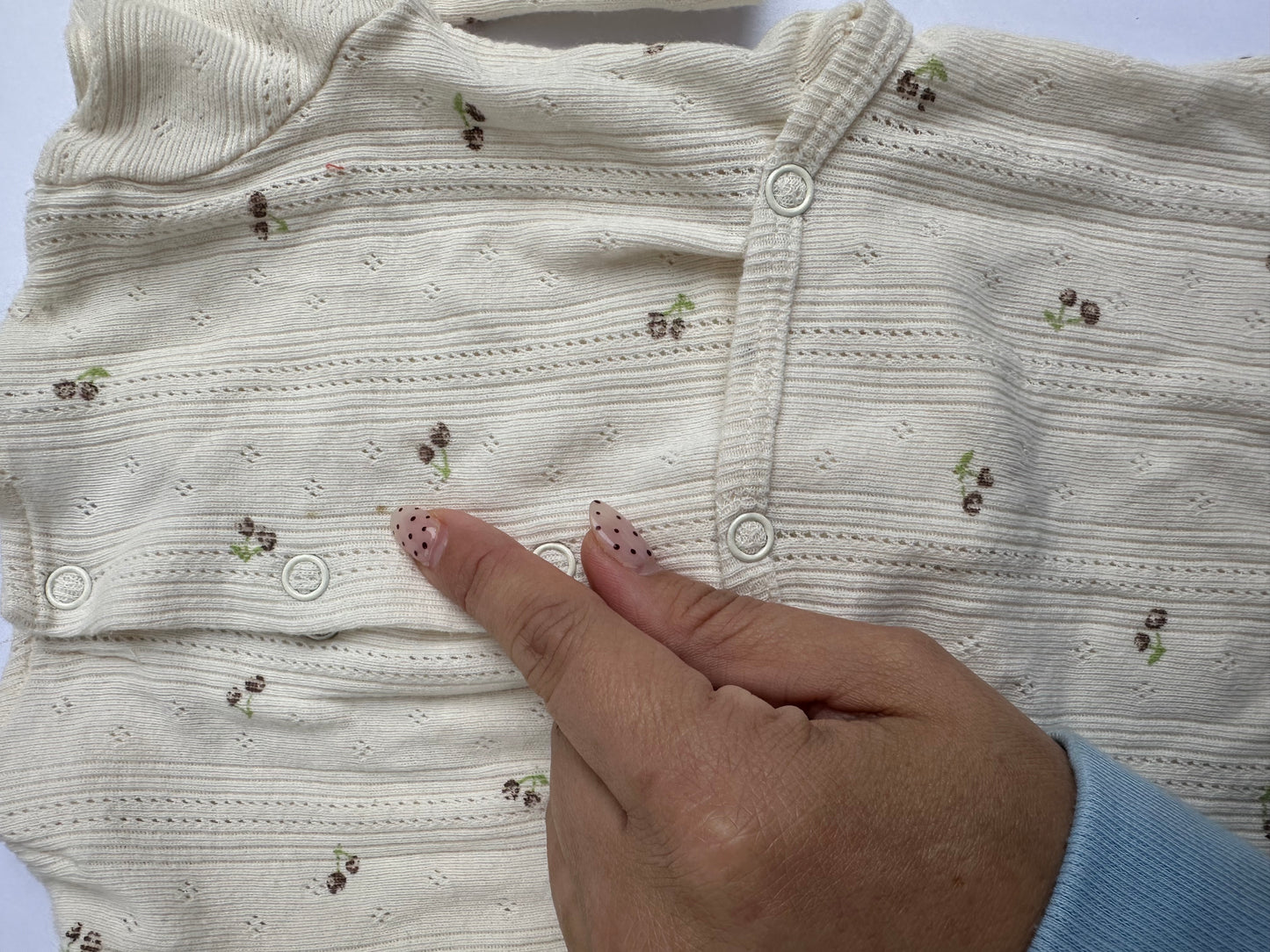 Mema Knits cream floral bud footie + bonnet || 6M