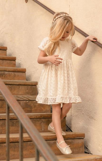 Noralee Quinn dress flower embroidered mesh || 2T