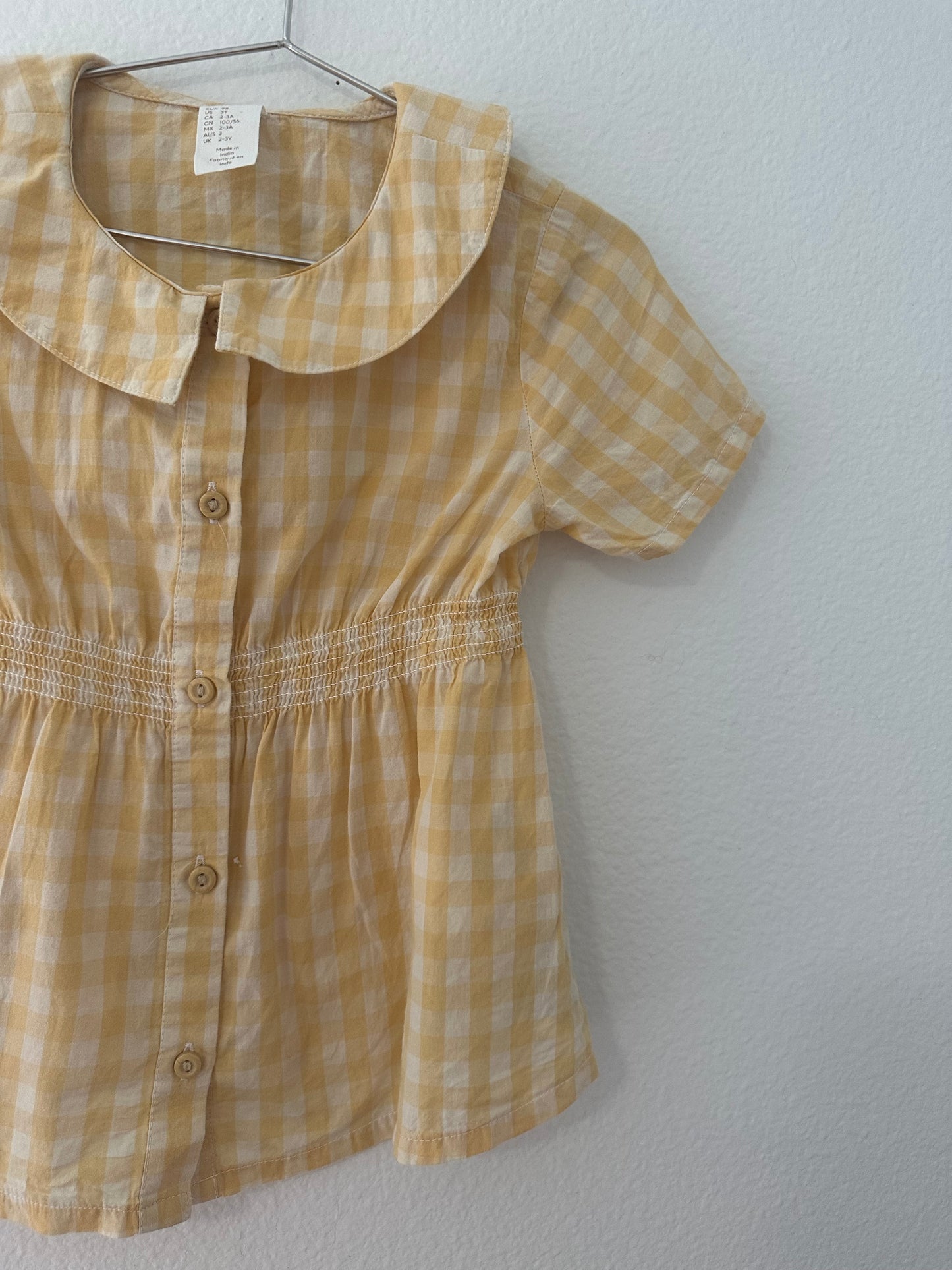 H&M yellow checked set || 3T