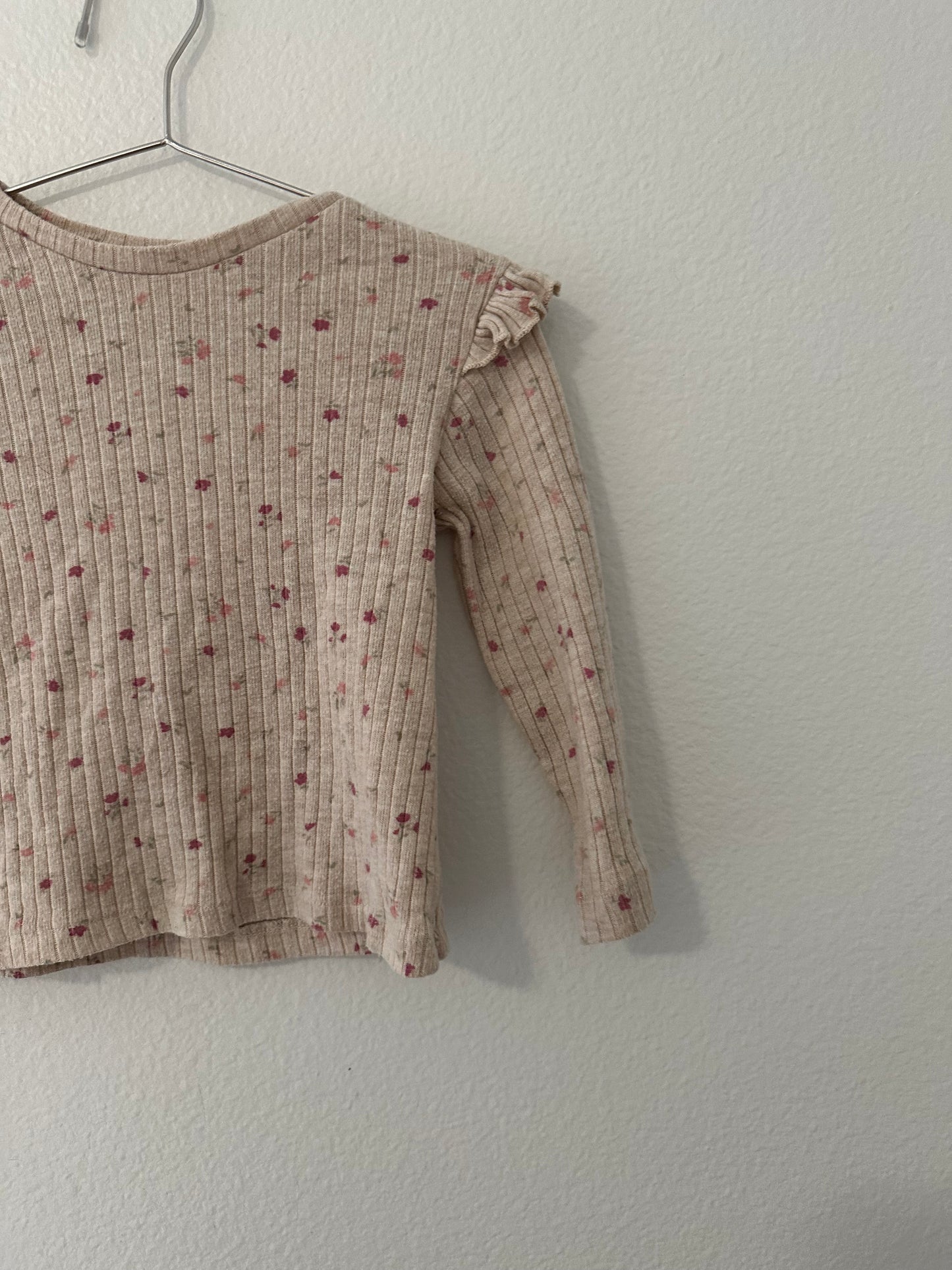 Zara ribbed floral long sleeve |2/3