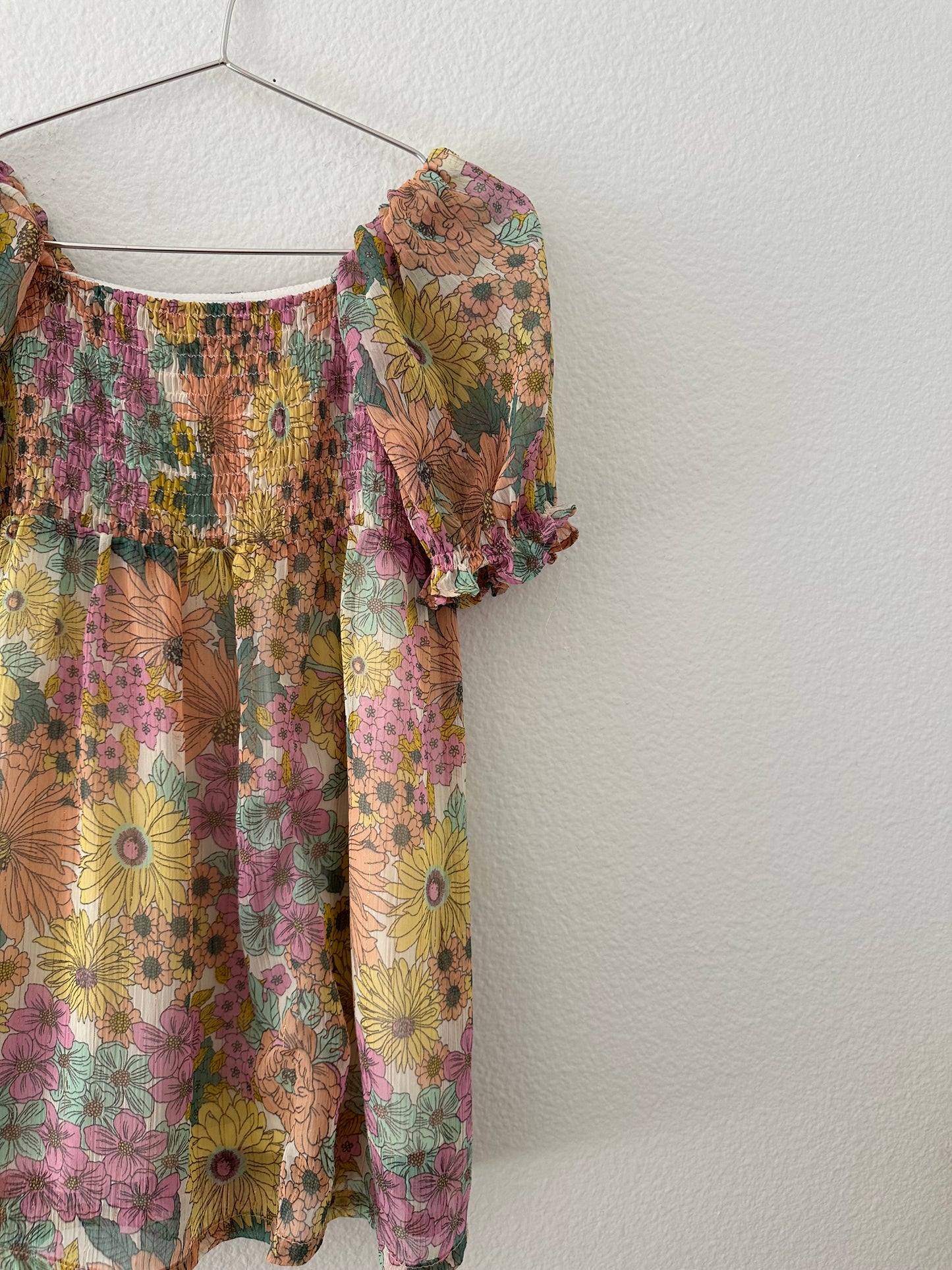 Zara smocked floral dress || 3/4