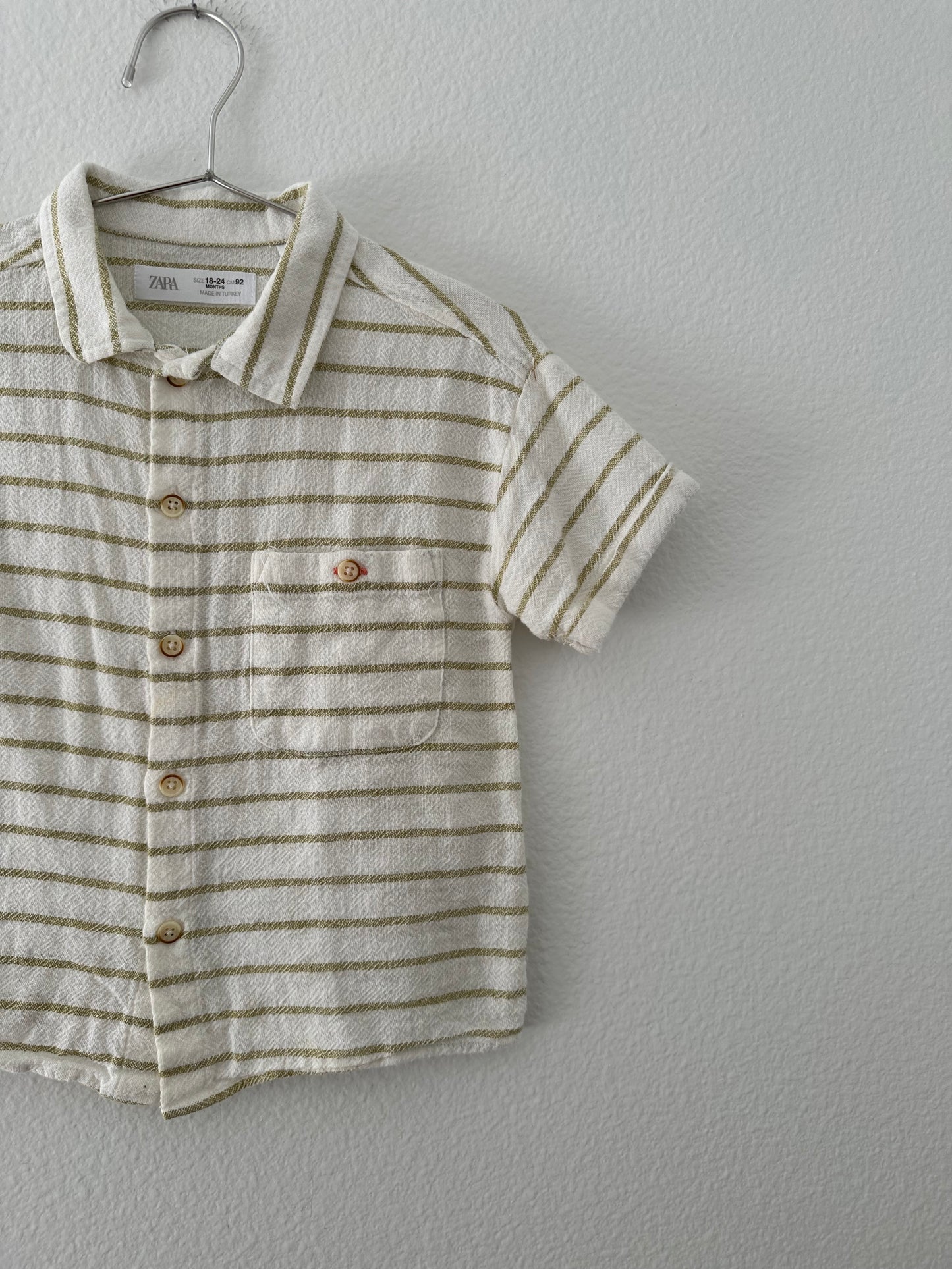 Zara yellow stripe shirt || 18/24