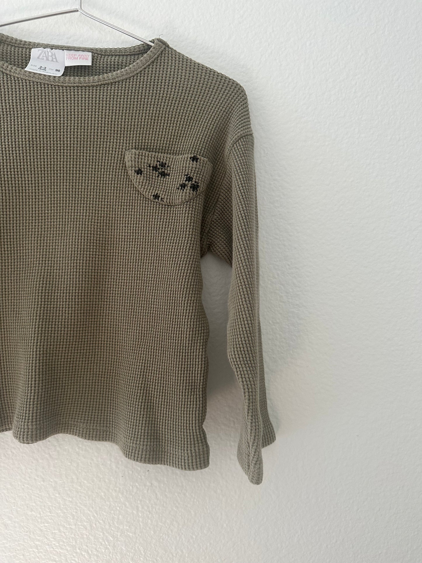 Zara waffle olive long sleeve (2/3)