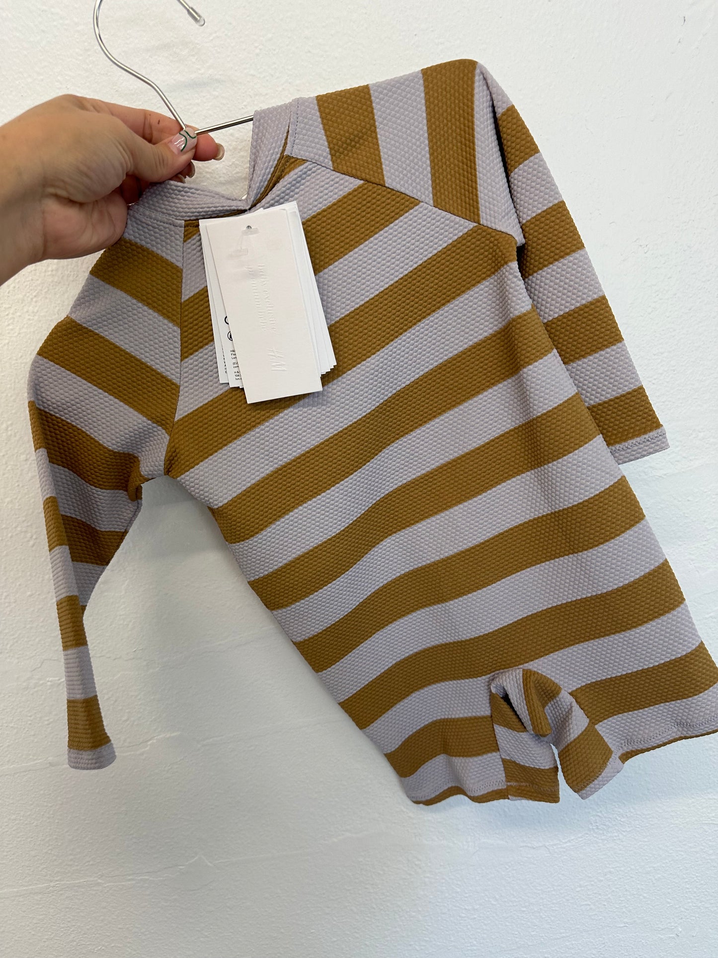 H&M stripe swimsuit UPF 50|| 12M