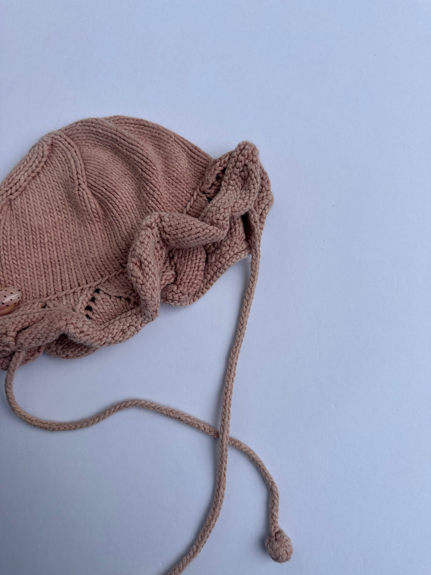 Misha + puff hand knit Pima cotton sunhat 6/12