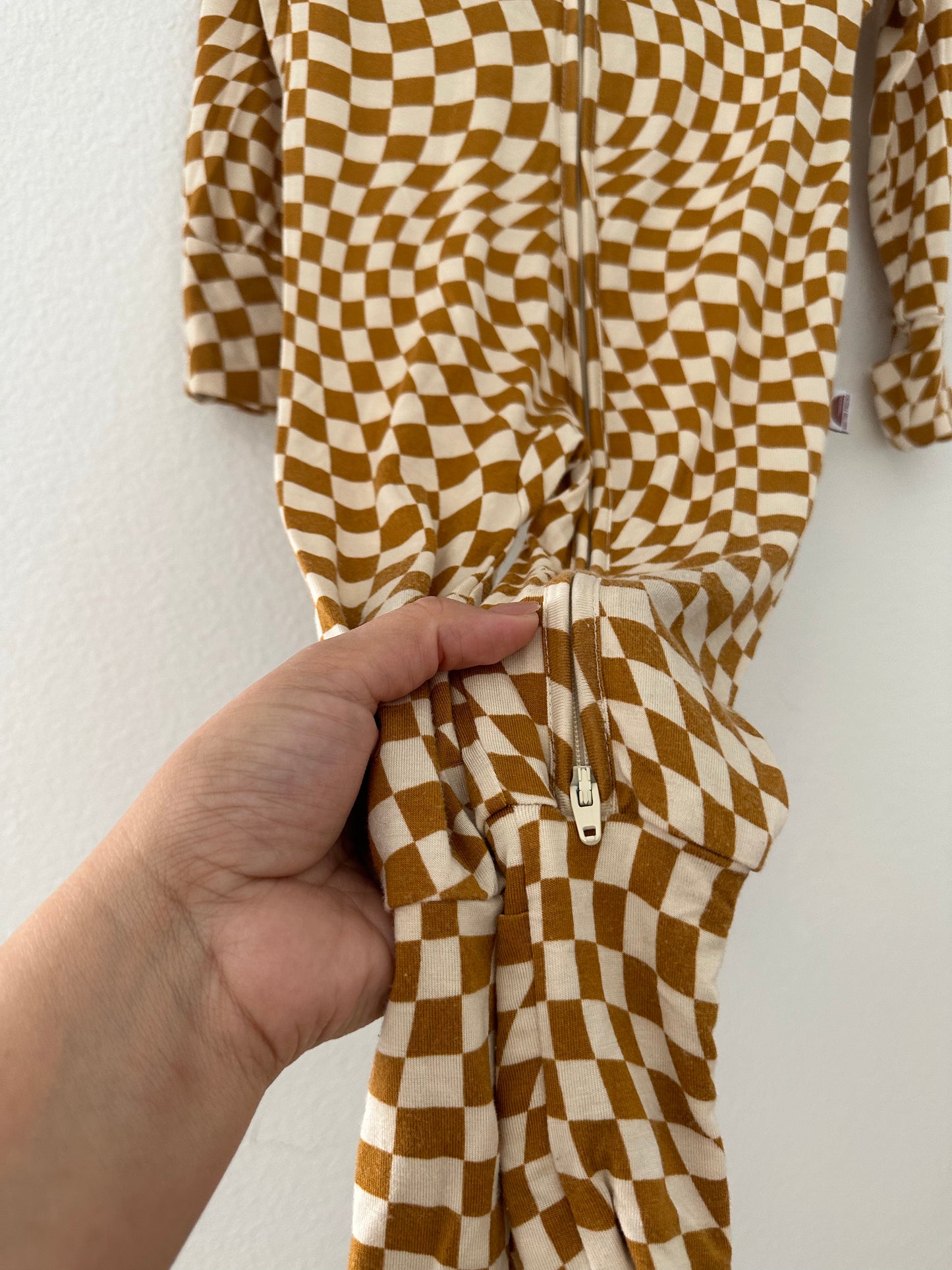 BRIXTON phoenix bamboo wavy checkered zip romper (6/12)