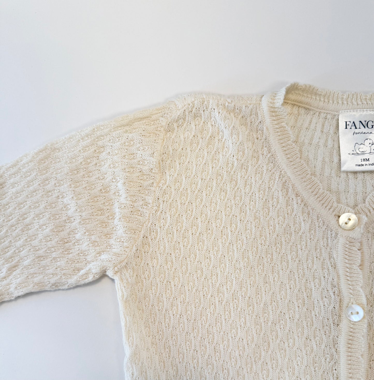 Fanga (by konges slojd) || cream knit cardigans and pant set || 18m