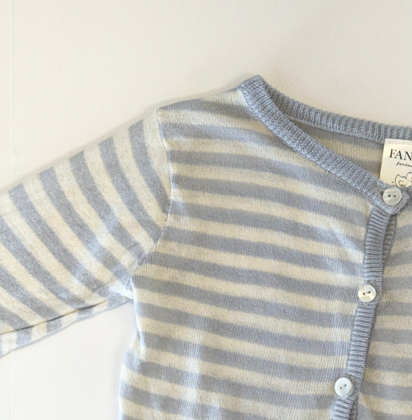 Fanga (by konges slojd) || blue white stripe pant &cardigan set || 18m