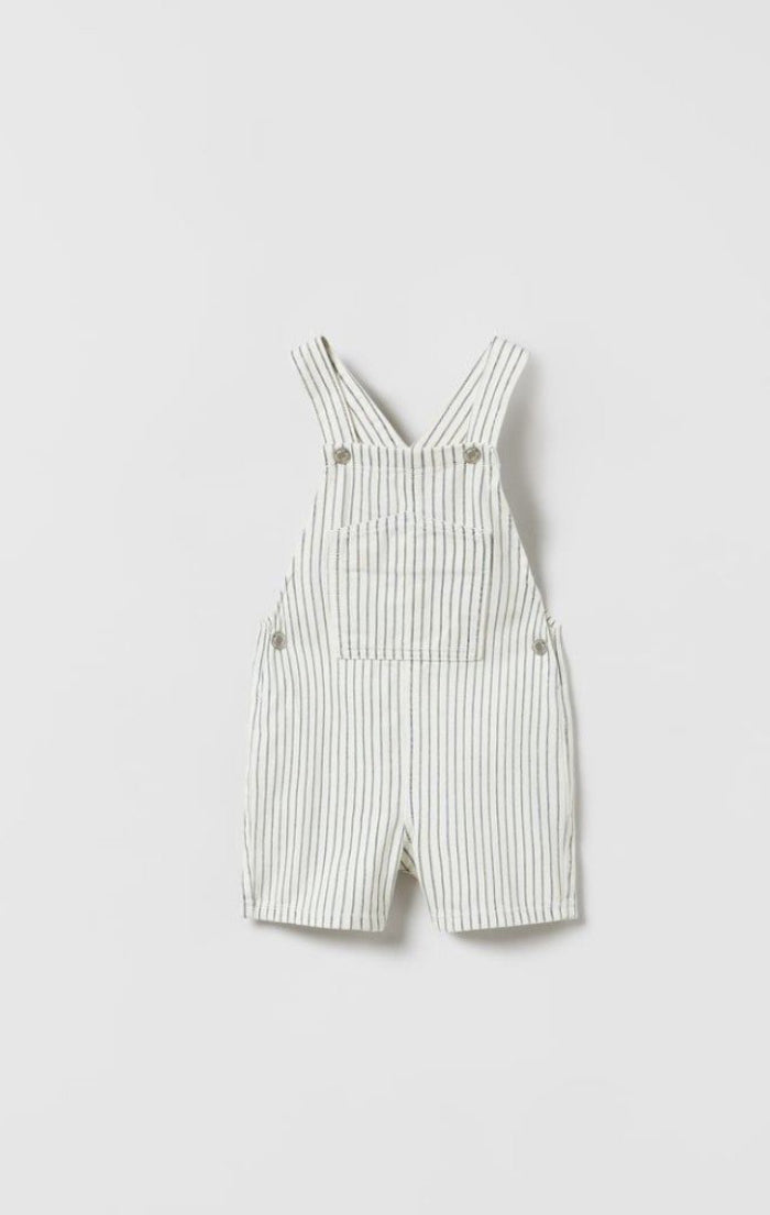 Zara striped denim shortalls || 18/24