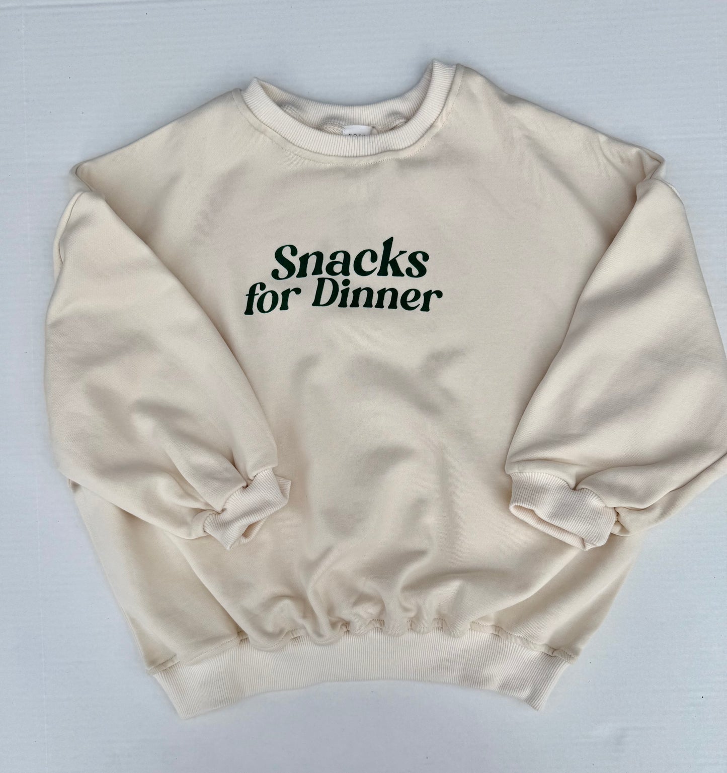 Fostered Collection || crewneck sweatshirt || snacks for dinner - green- size 7