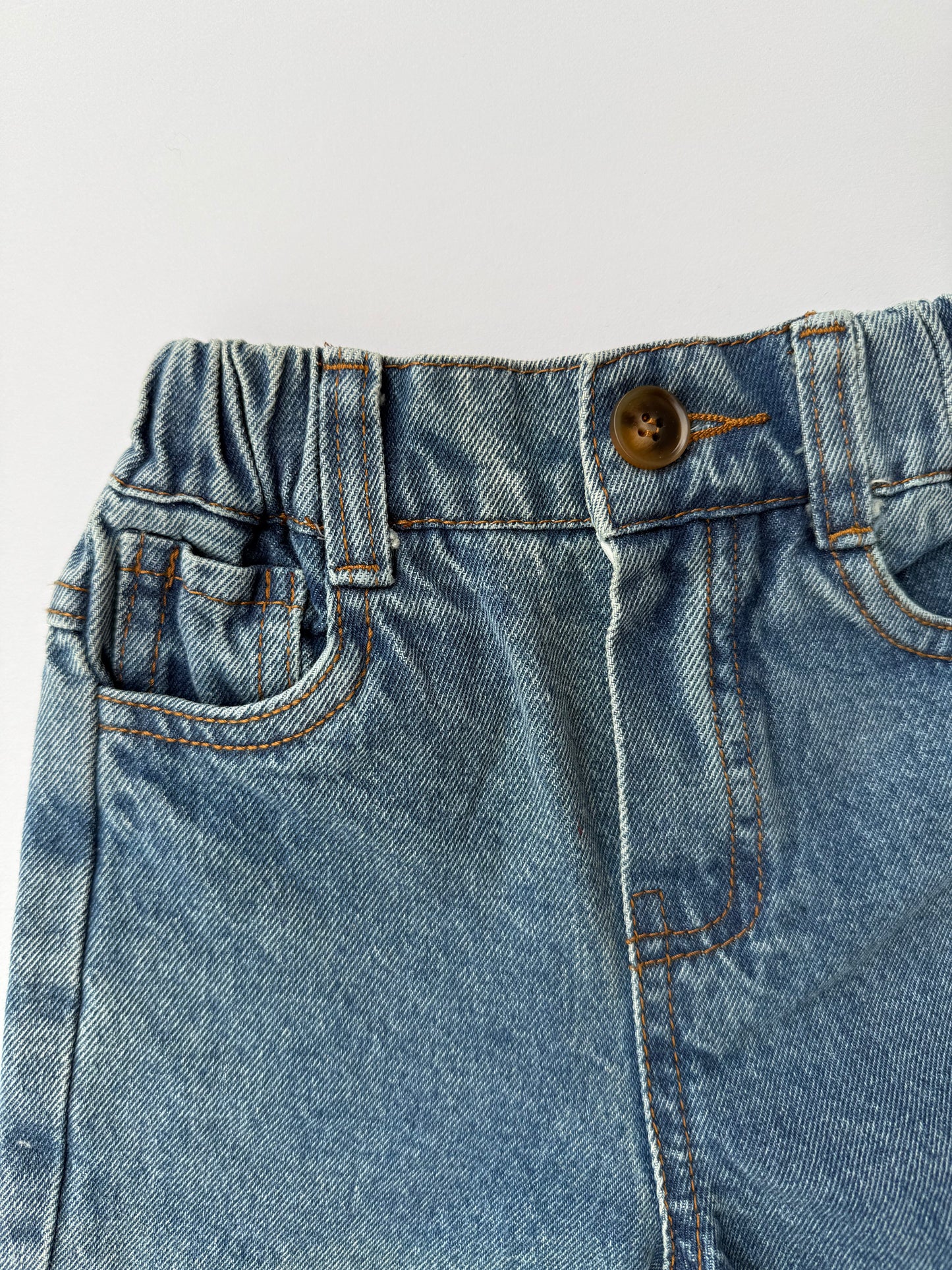 Fostered || straight denim med wash || size 1
