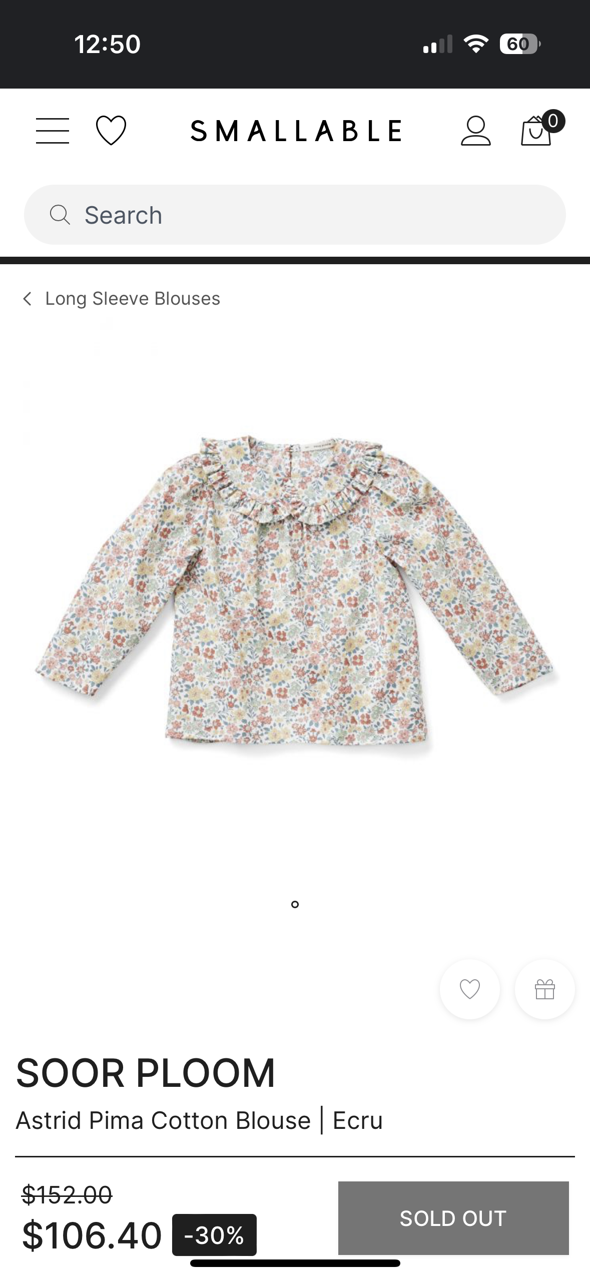 Soor ploom Astrid pima cotton floral blouse (3T)