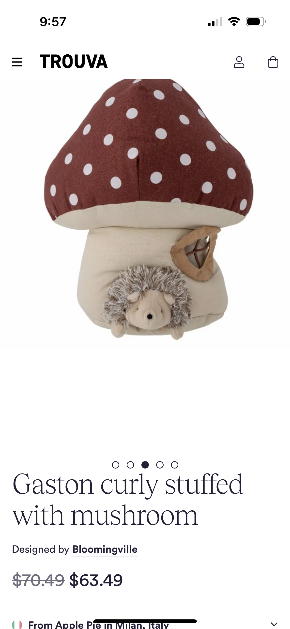 Mushroom house from bloomingville