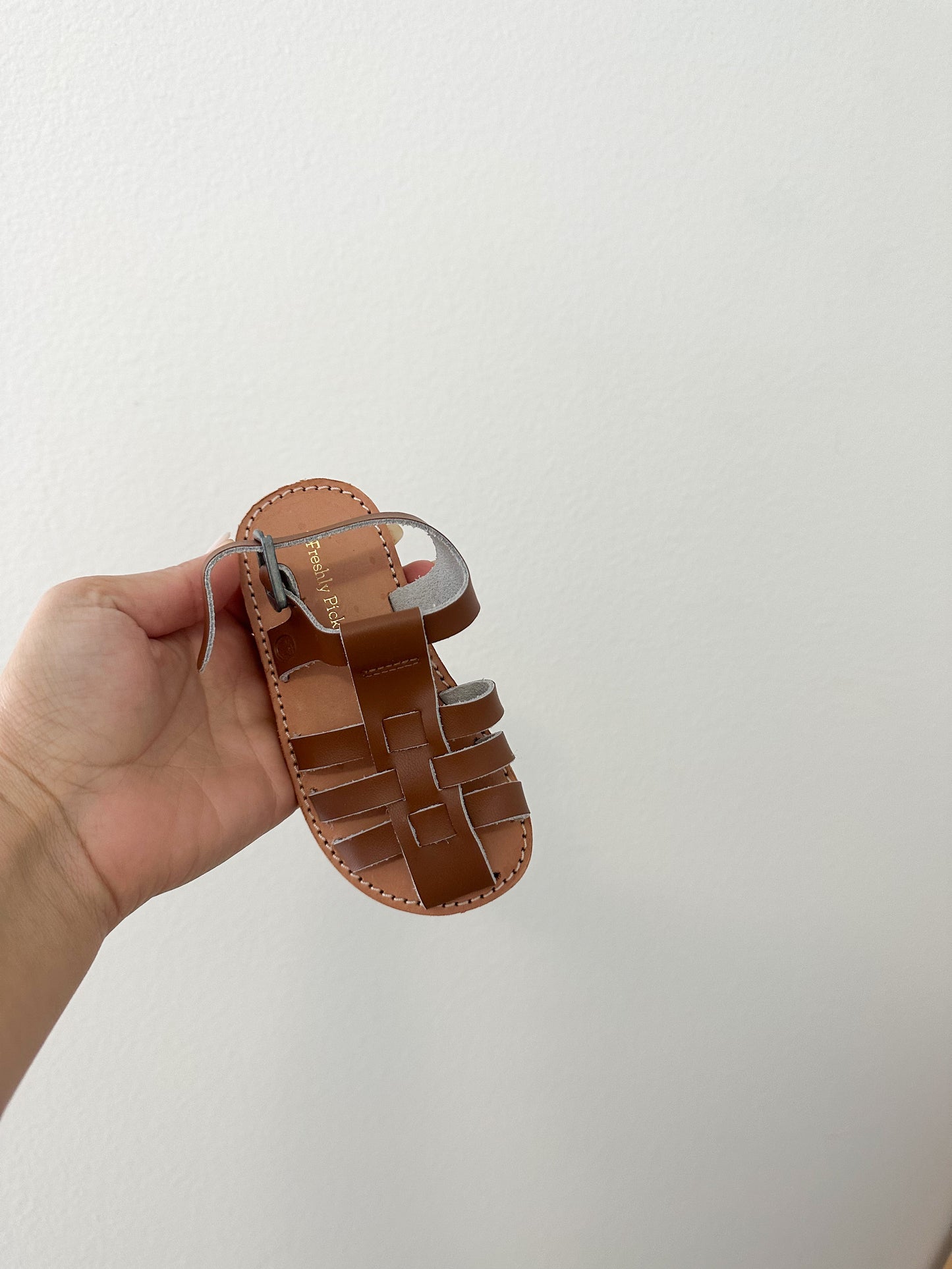 Freshly picked birxby leather sandals in cognac (6C)