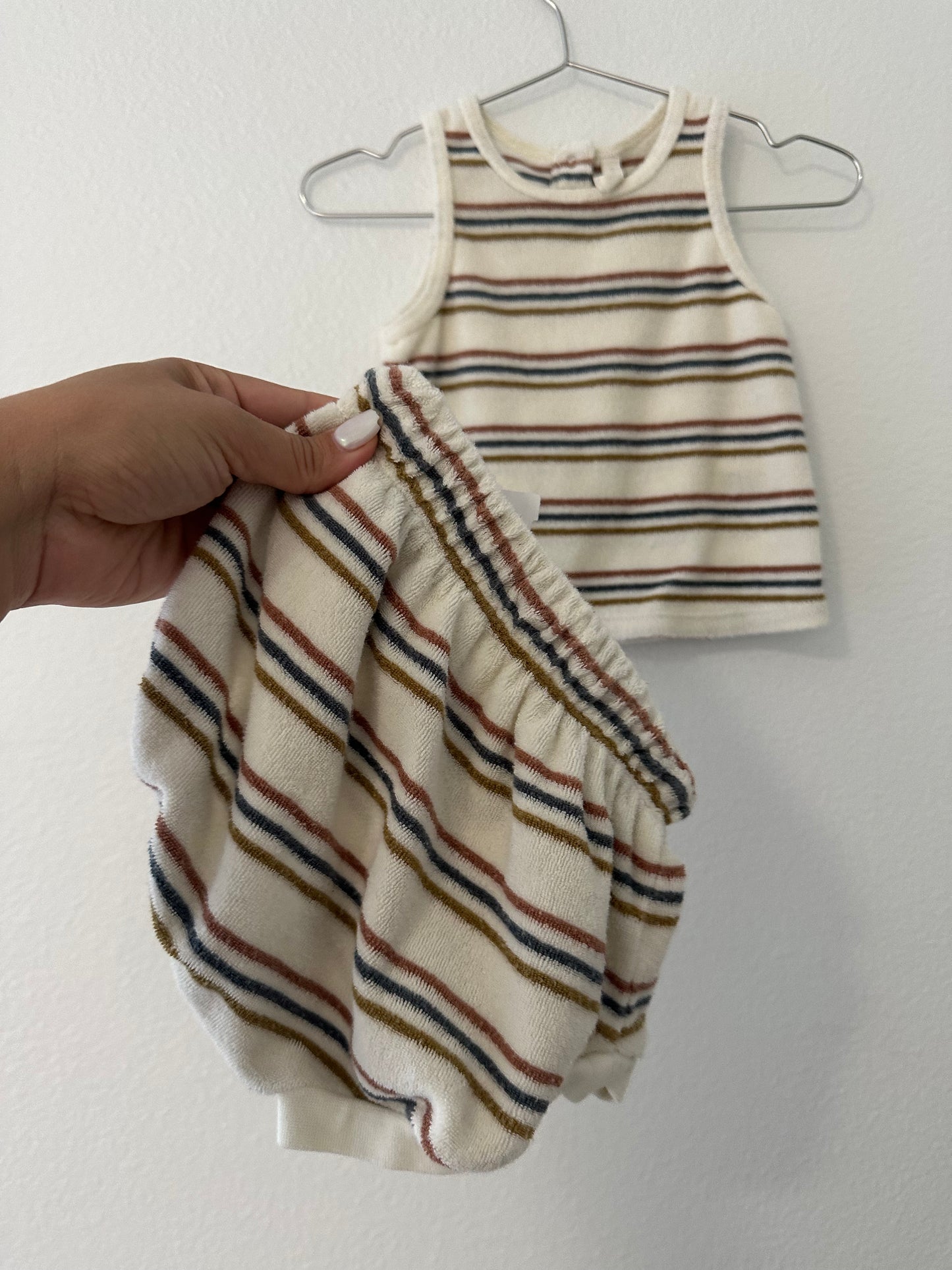 Quincy Mae terry cloth retro striped set (6/12)