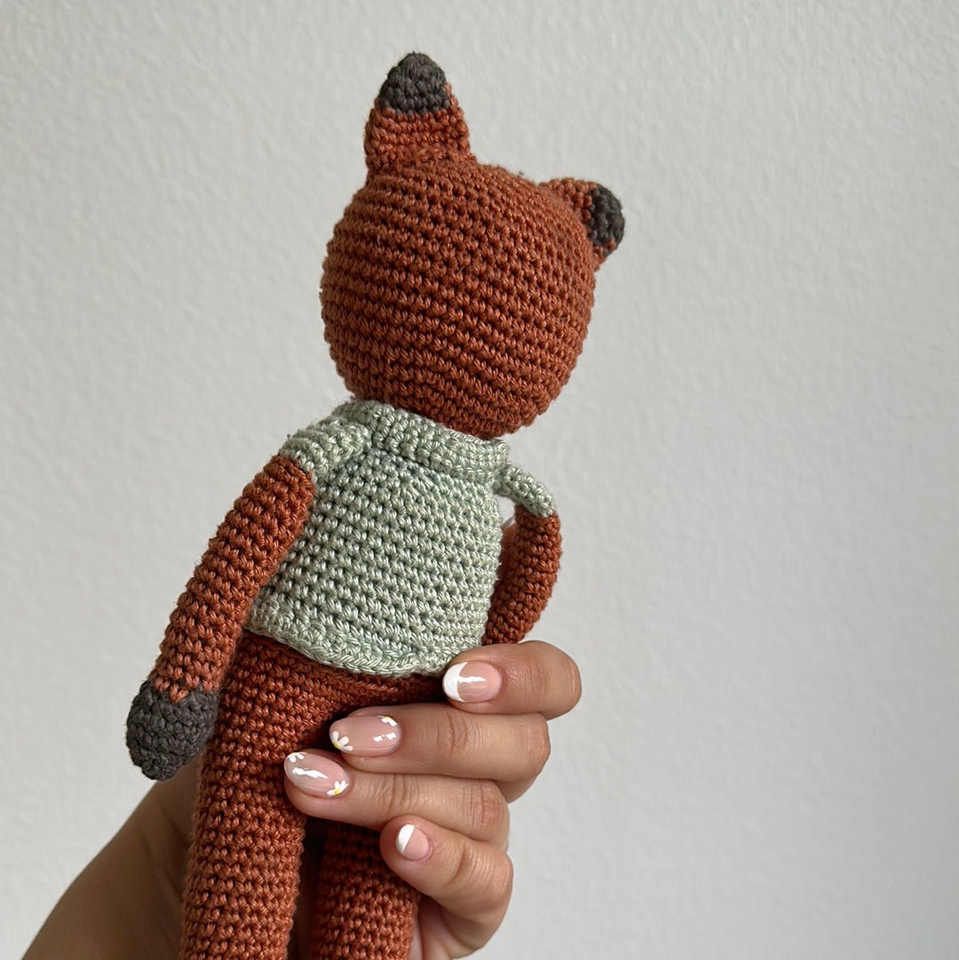 Knitted bear rattle
