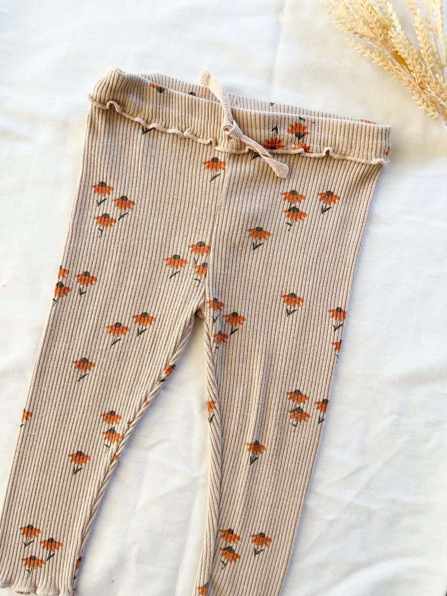 Zara ribbed floral leggings