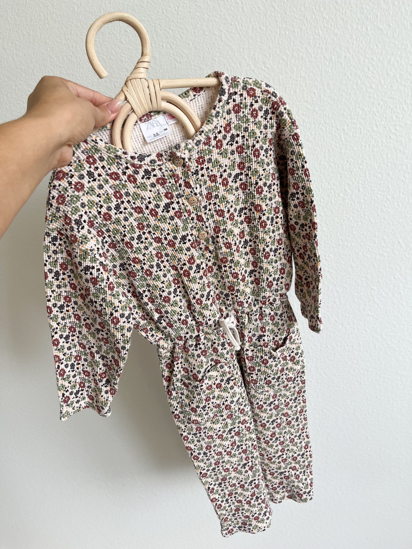 Zara floral jumpsuit 2/3