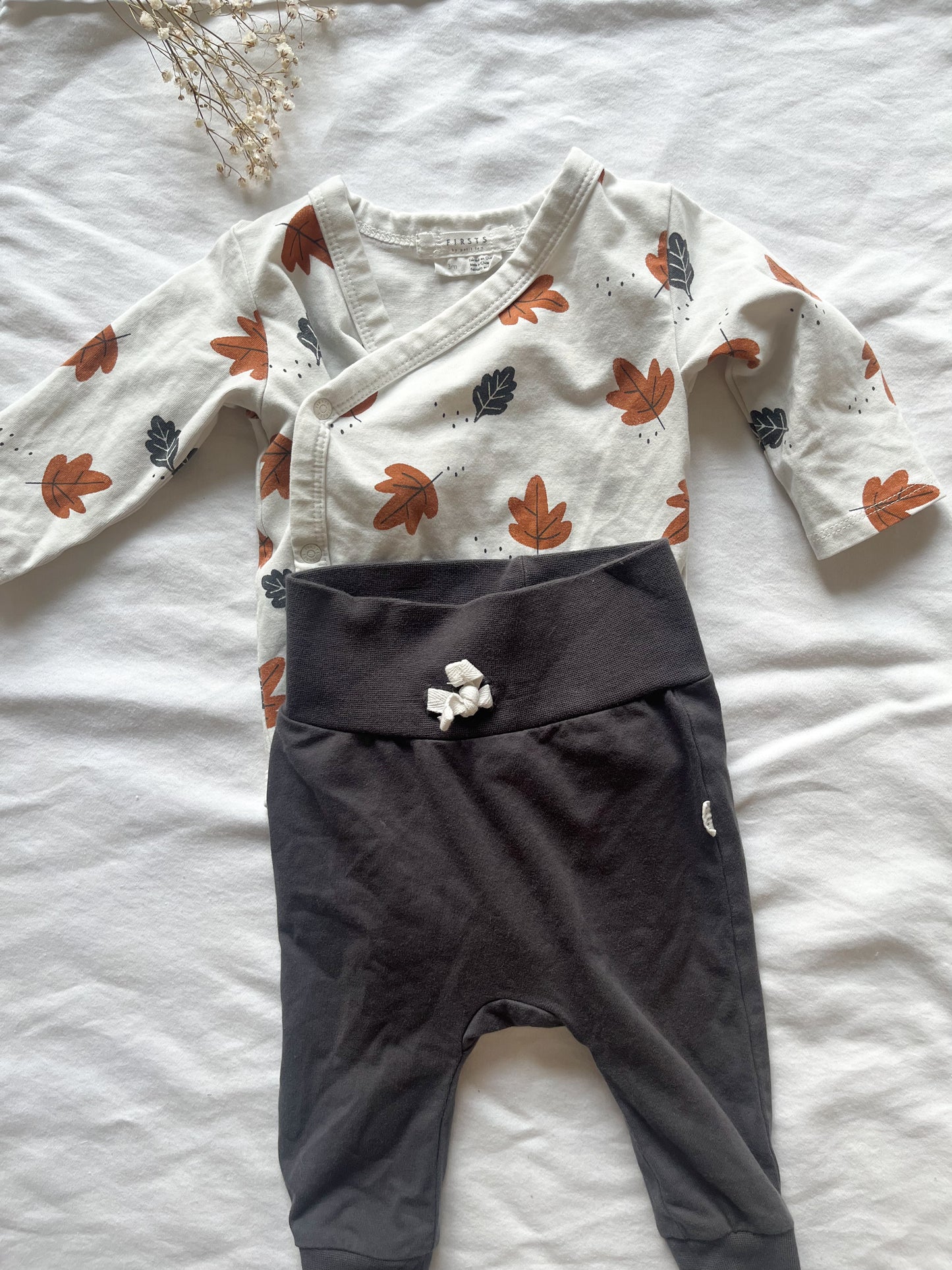 Firsts organic onesie and pants (3 months)