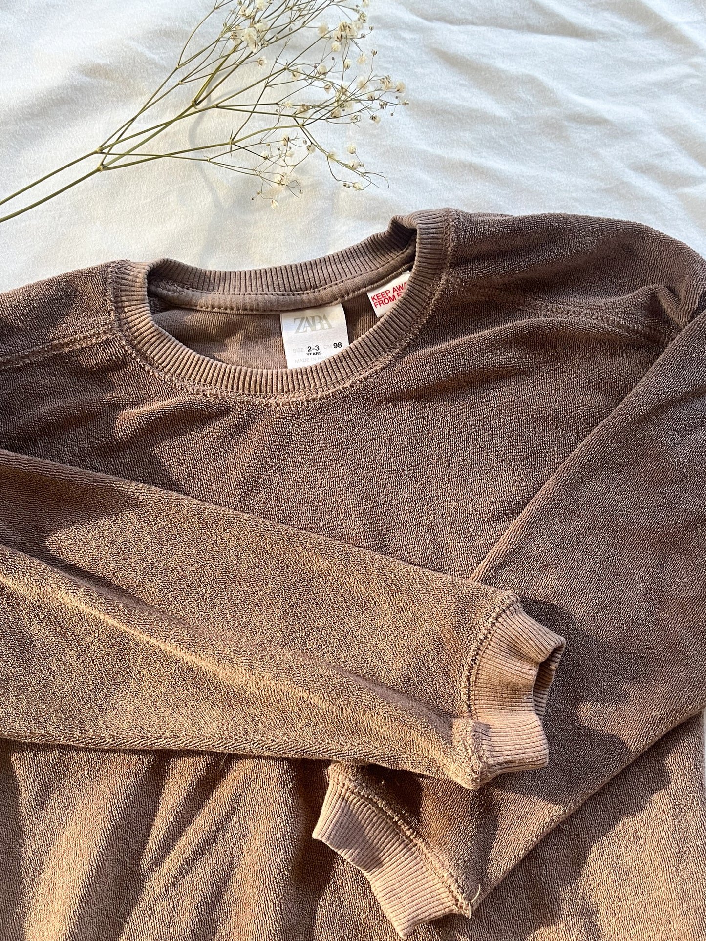Zara brown terrycloth pullover