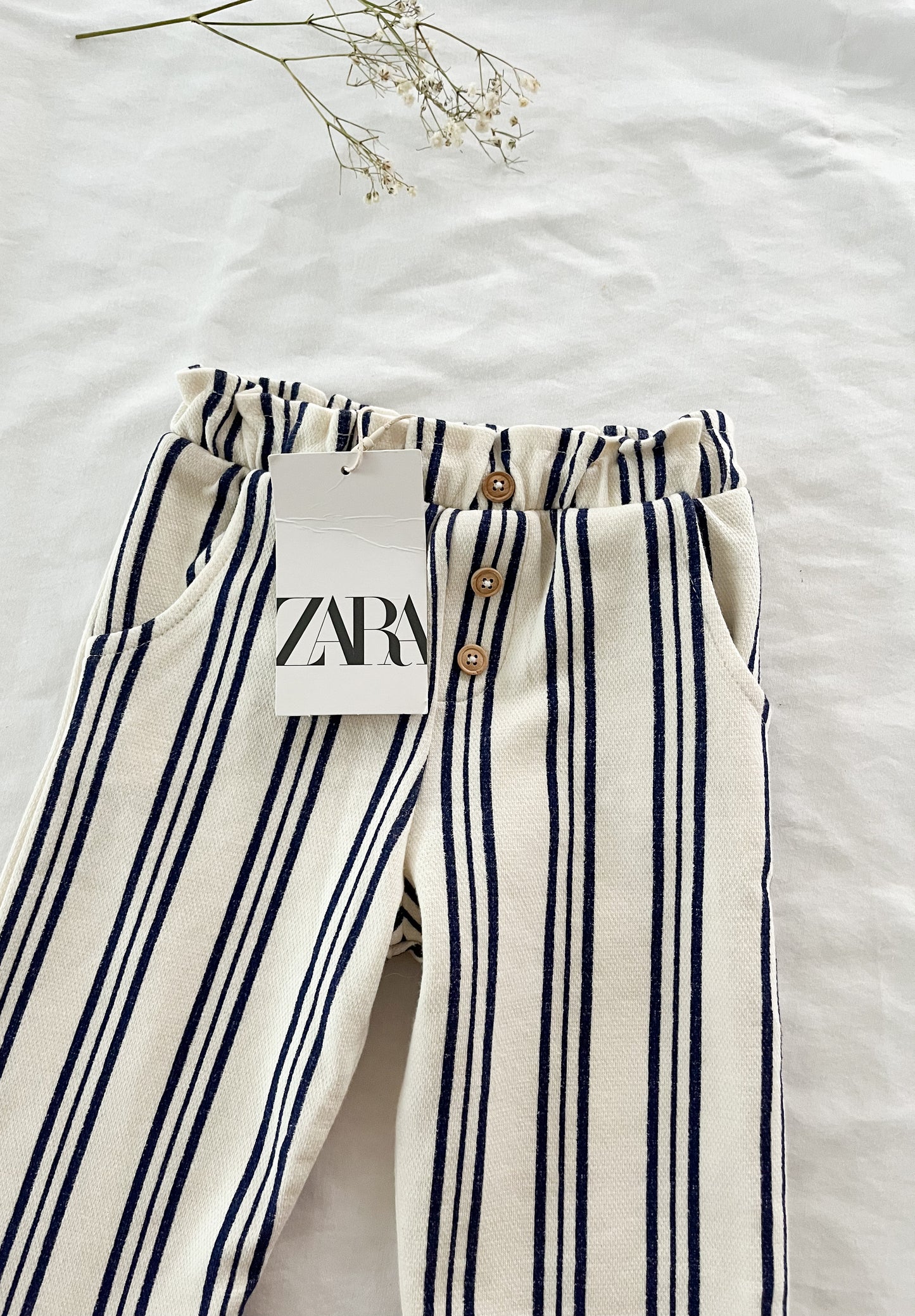 Zara wide leg striped pants (6/9)