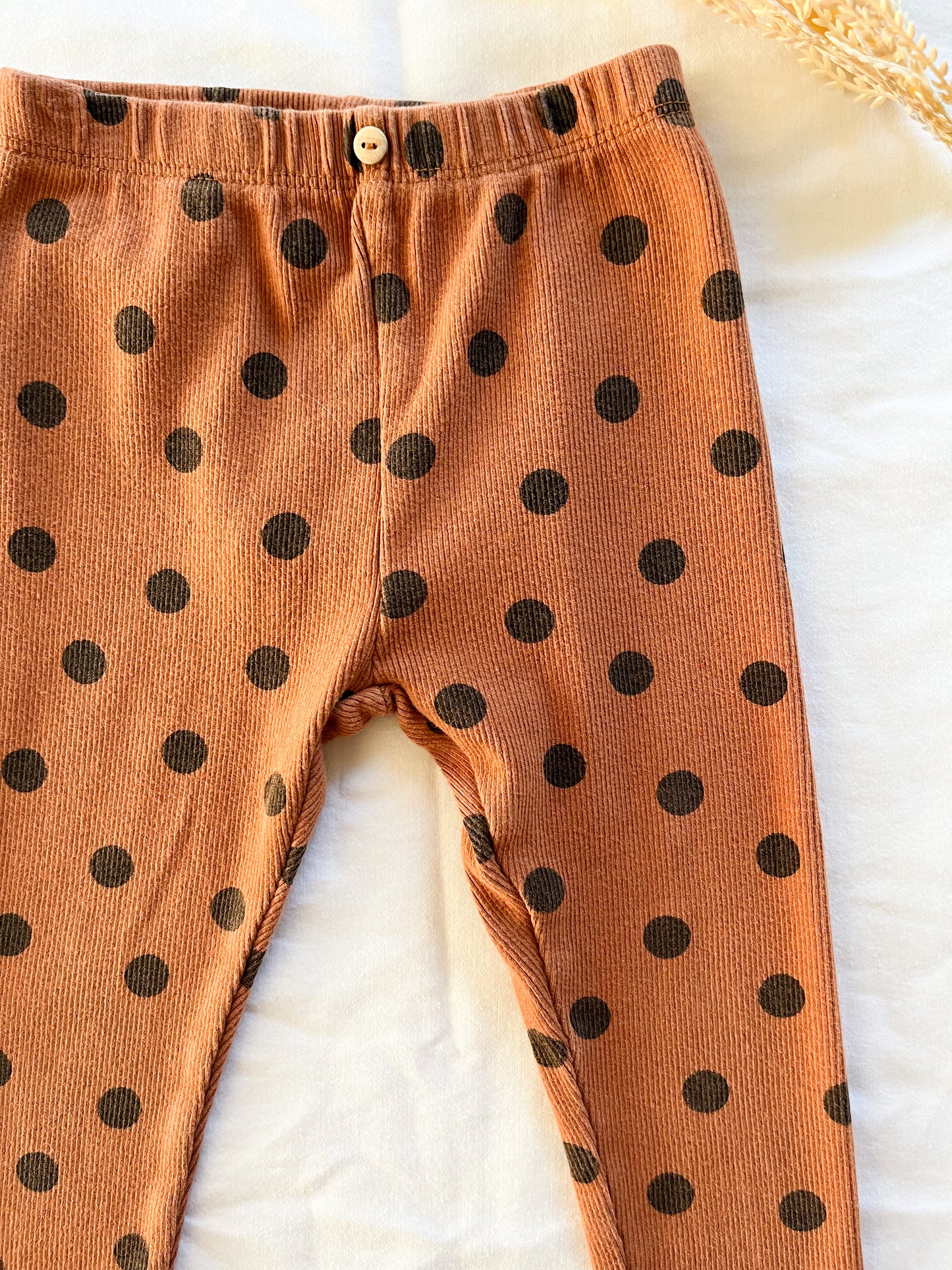 Zara polka dot ribbed leggings