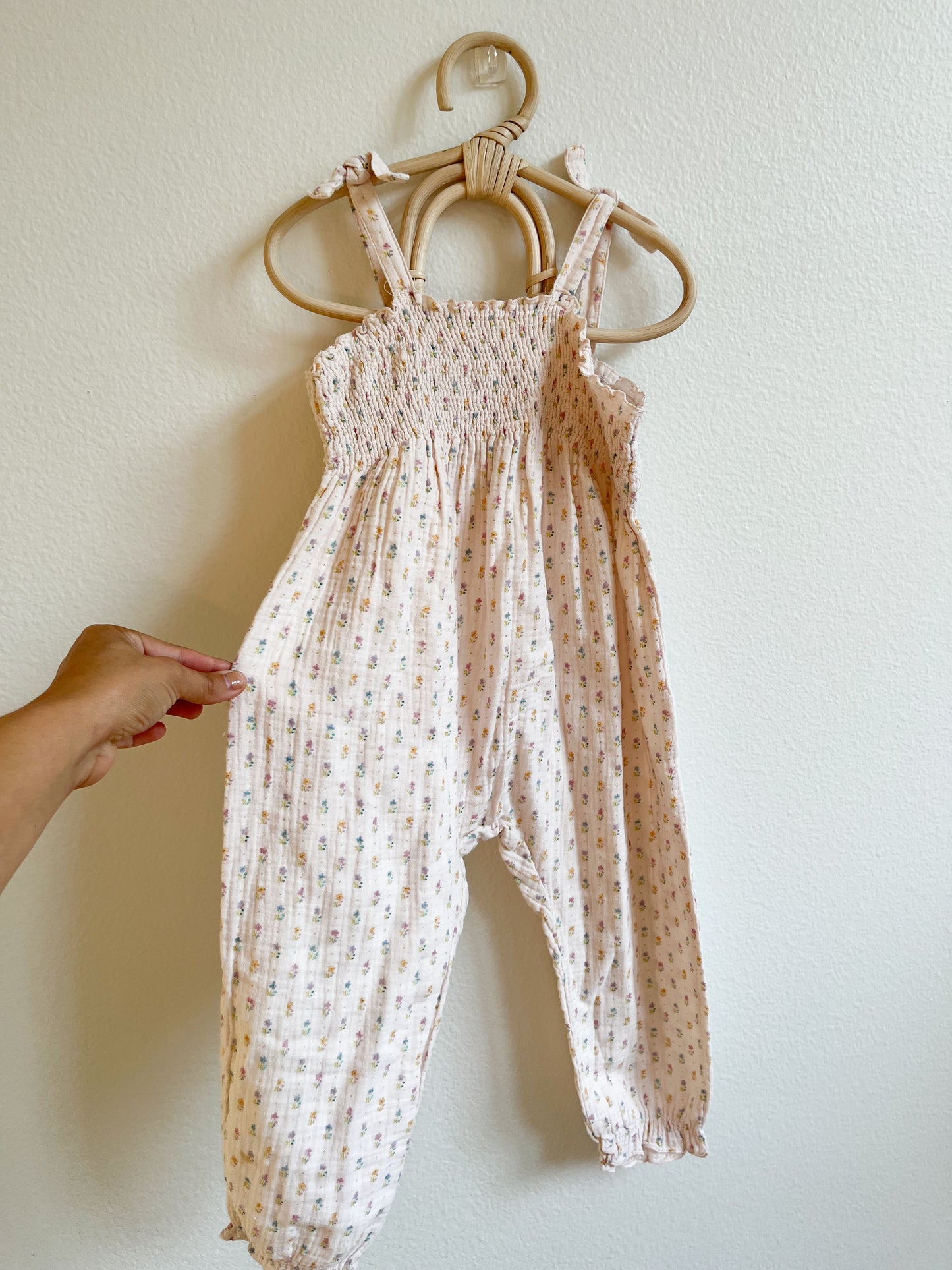 Zara muslin floral jumpsuit
