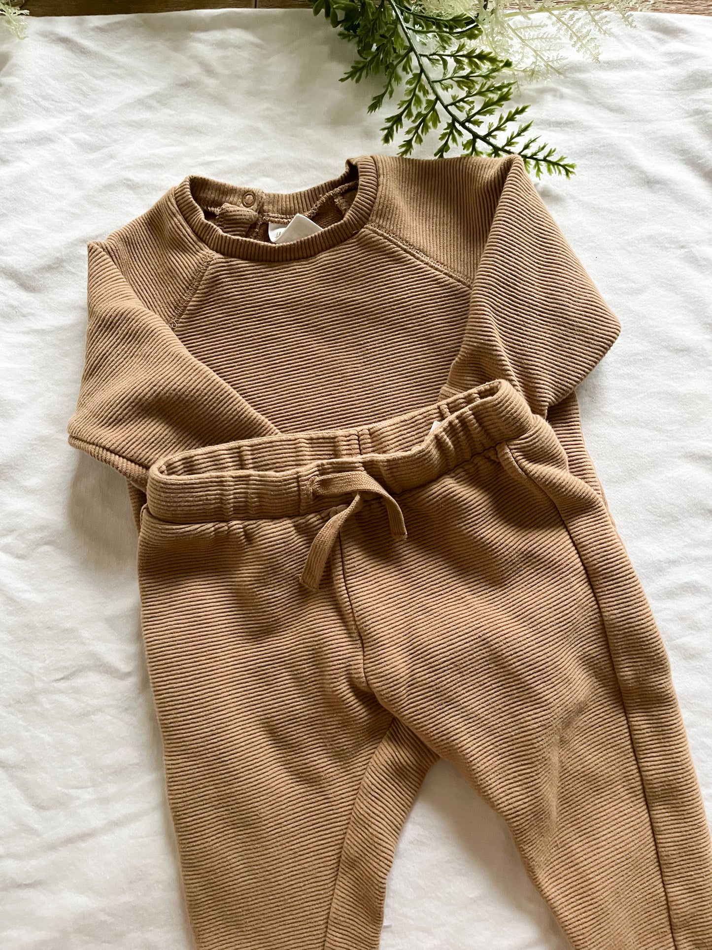 H&M ribbed set (12M)