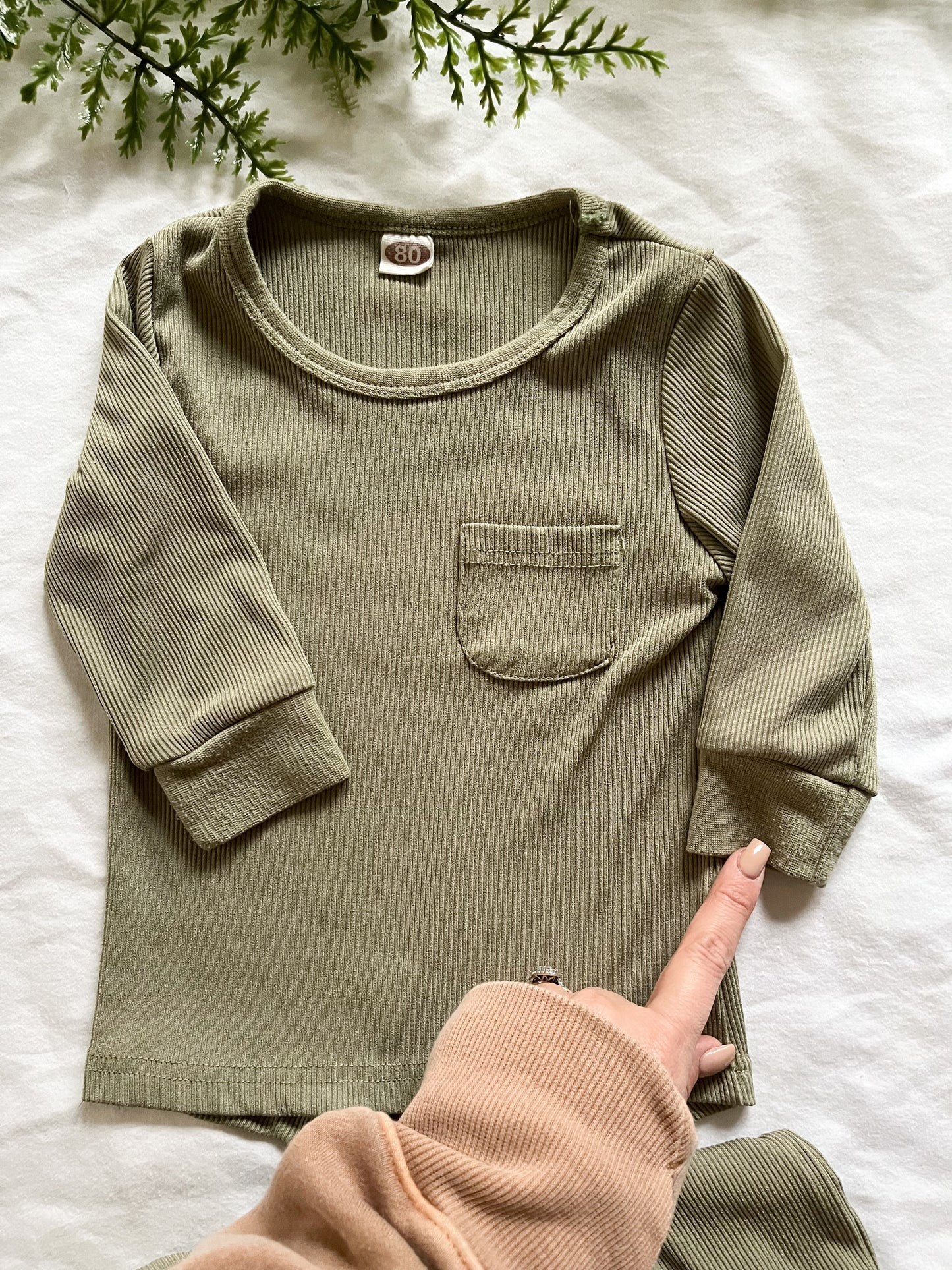 Ribbed green set (12M)