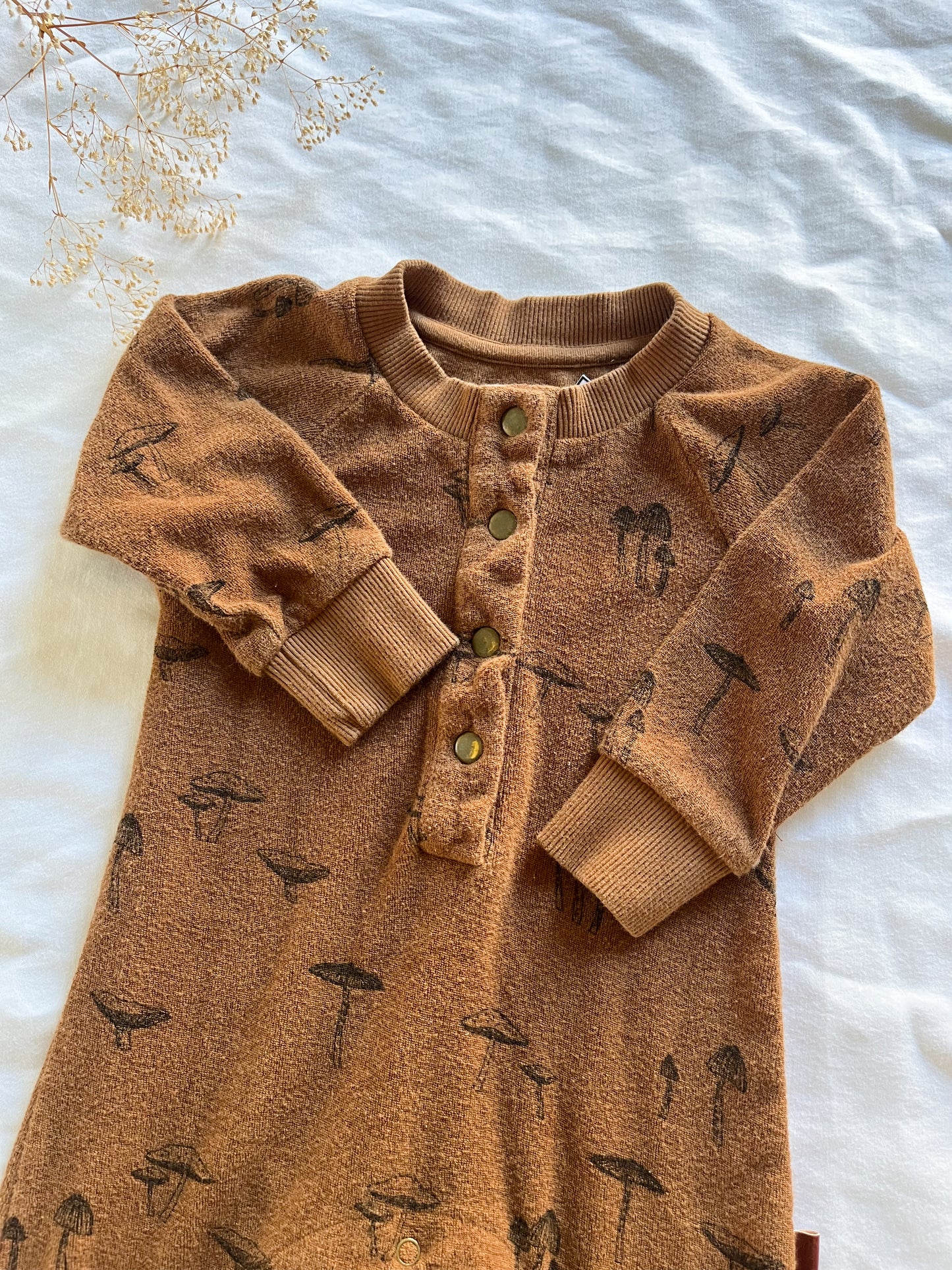 Organic Terry Playsuit Mushroom (3/6)