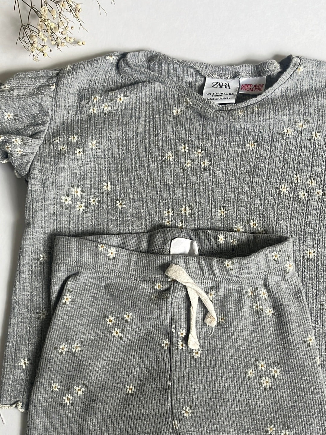 Zara floral ribbed set (12/18)