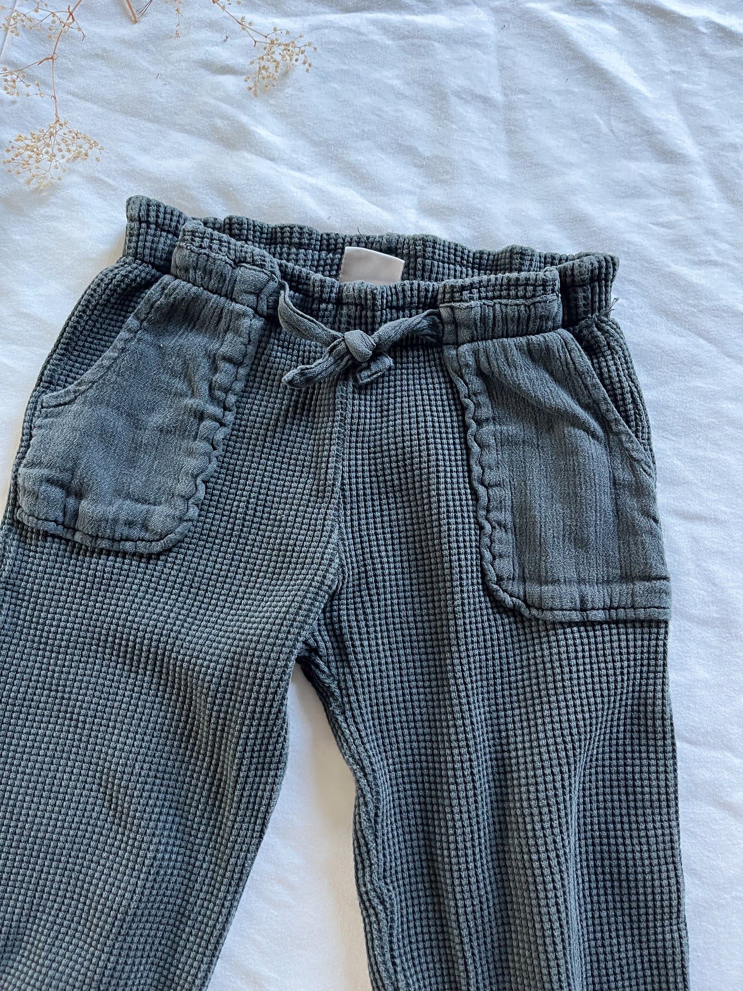 Zara waffle blue pants (2/3T)