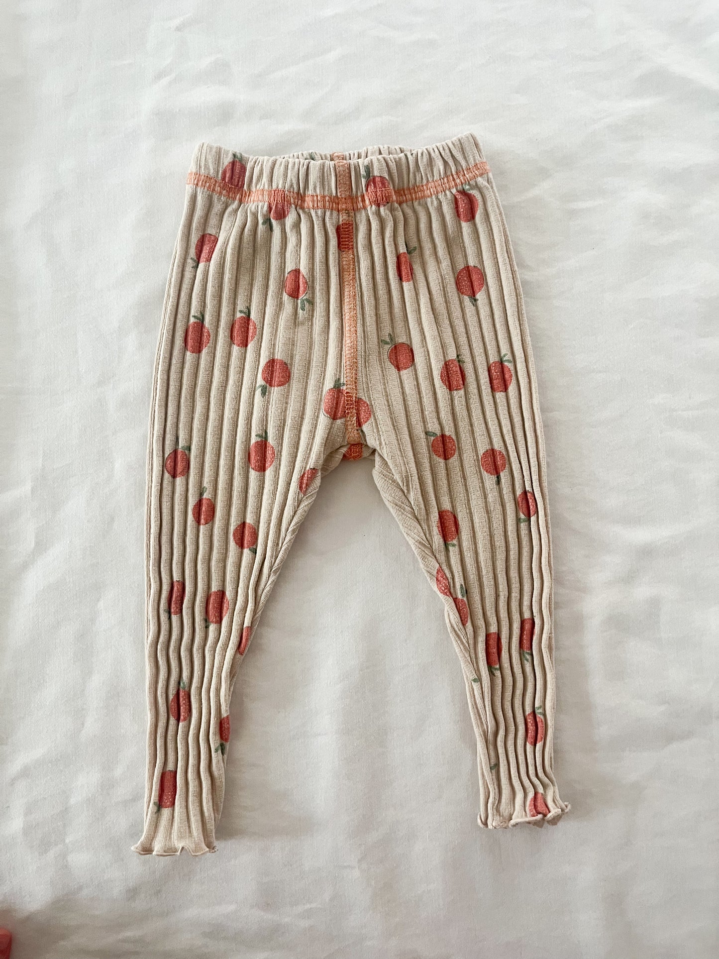 Zara orange print ribbed set (12/18)